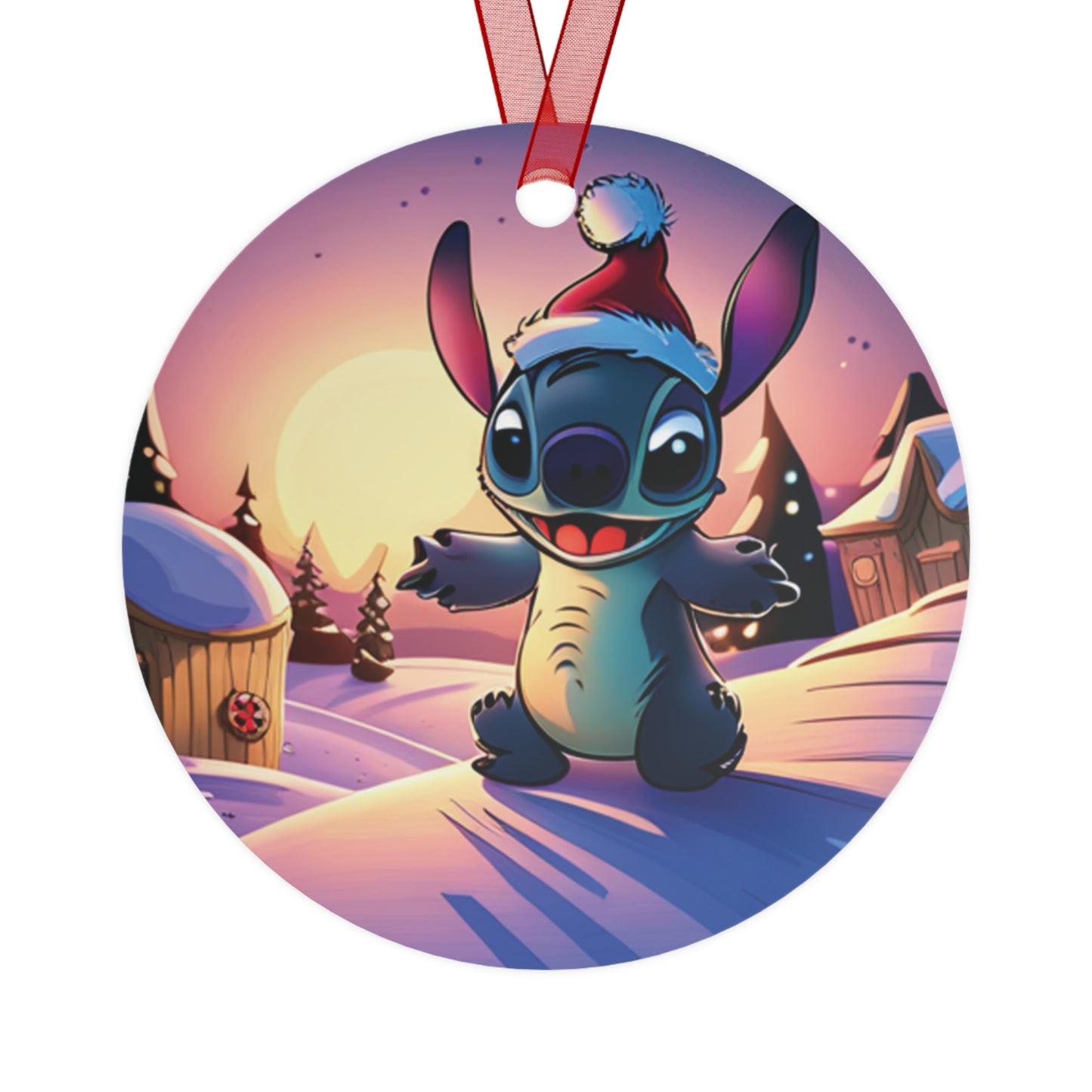 Stitch Inspired Metal Ornament