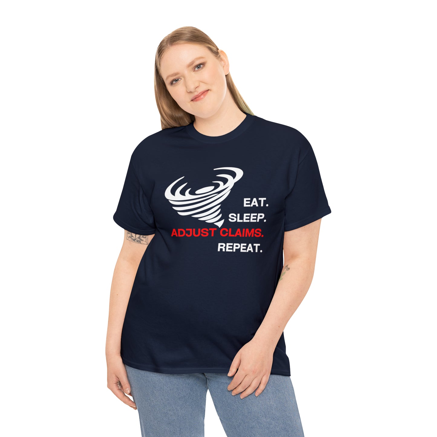 Claims Adjuster (Tornado/White Print) Mouse Pad Unisex Heavy Cotton Tee