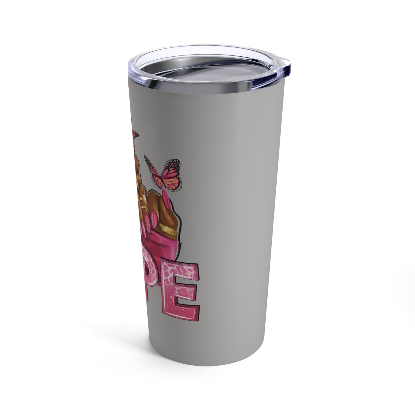 Hope (Breast Cancer Awareness) Sublimated Tumbler - Gray