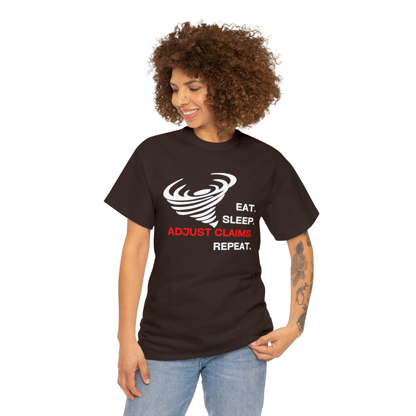 Claims Adjuster (Tornado/White Print) Mouse Pad Unisex Heavy Cotton Tee