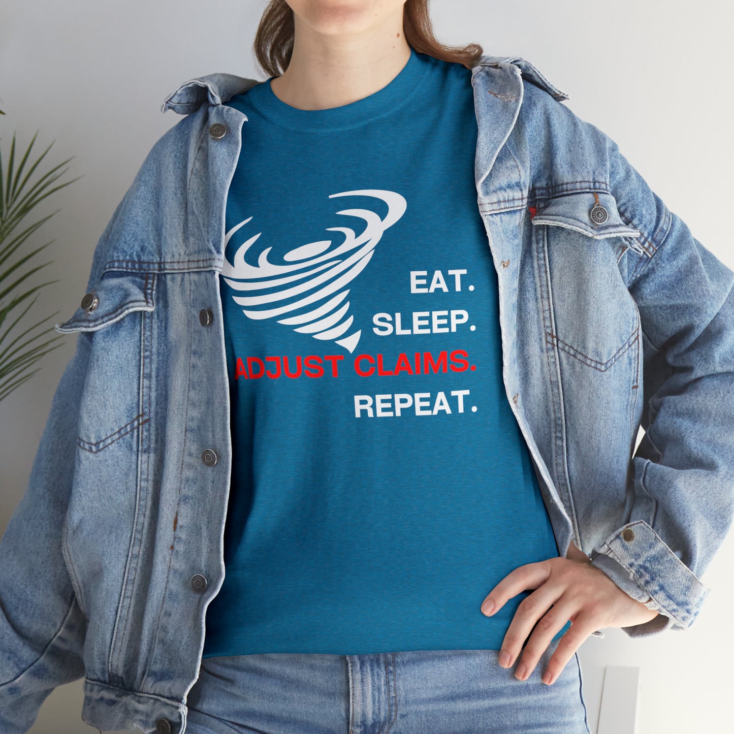 Claims Adjuster (Tornado/White Print) Mouse Pad Unisex Heavy Cotton Tee