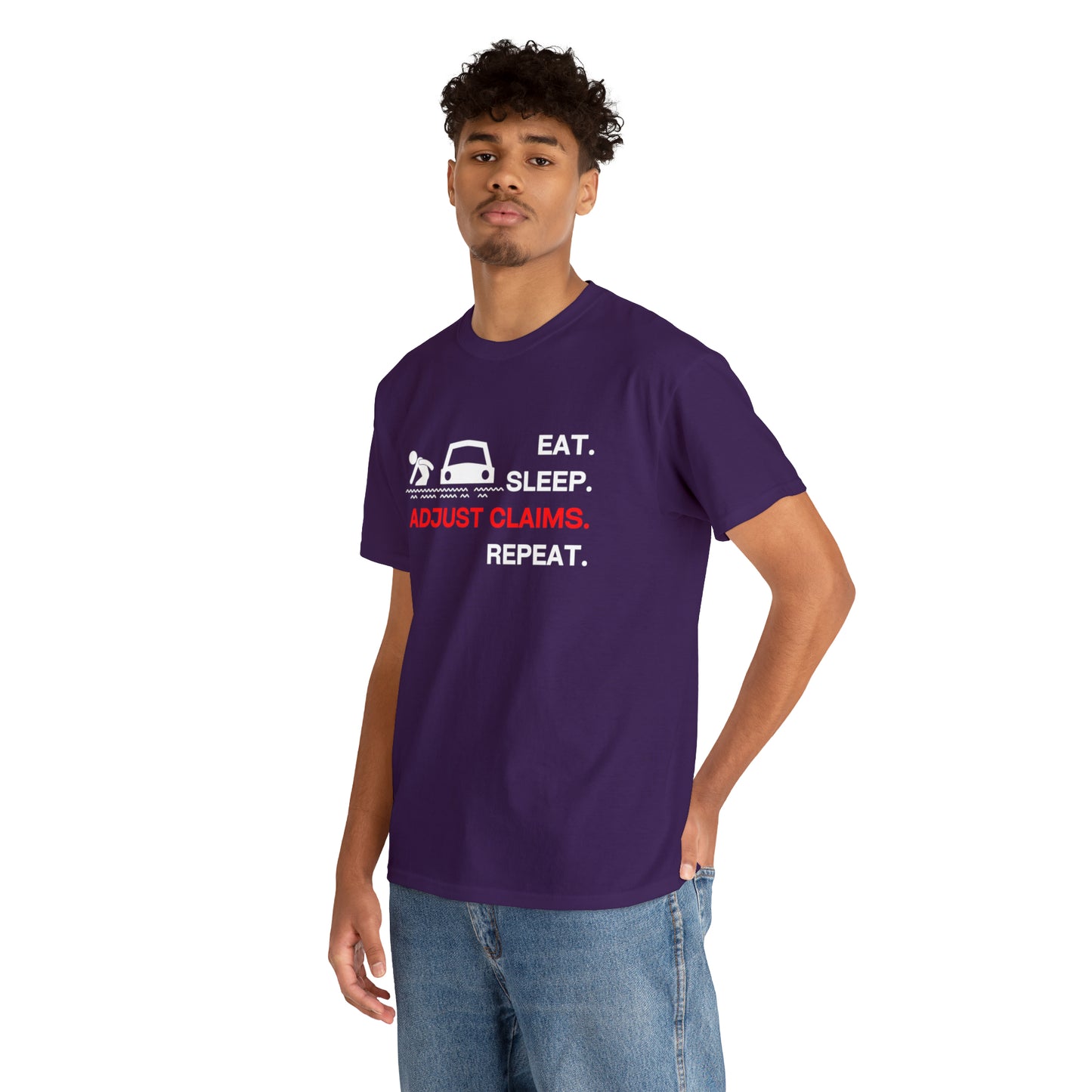 Claims Adjuster (Flooded Car / White) Unisex Heavy Cotton Tee