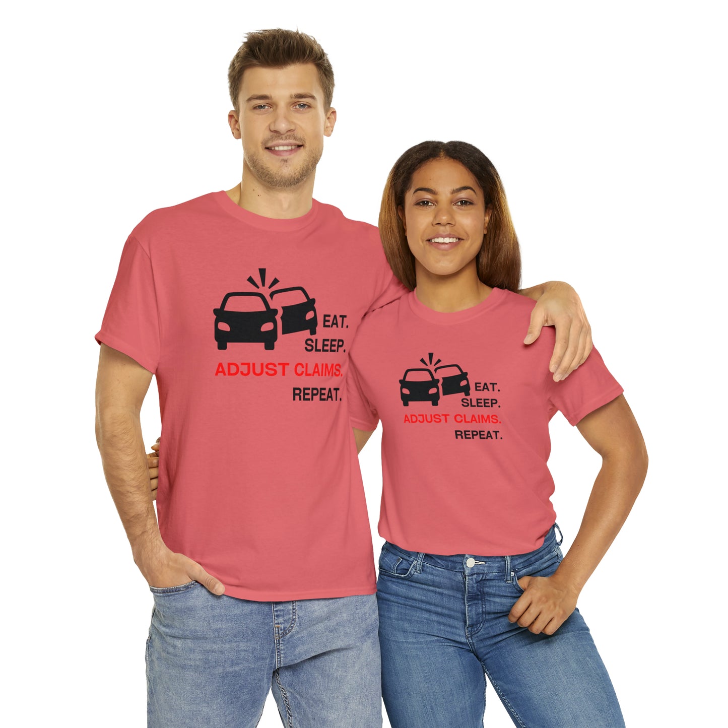 Claims Adjuster (Double Car/ Black Print) Unisex Heavy Cotton Tee
