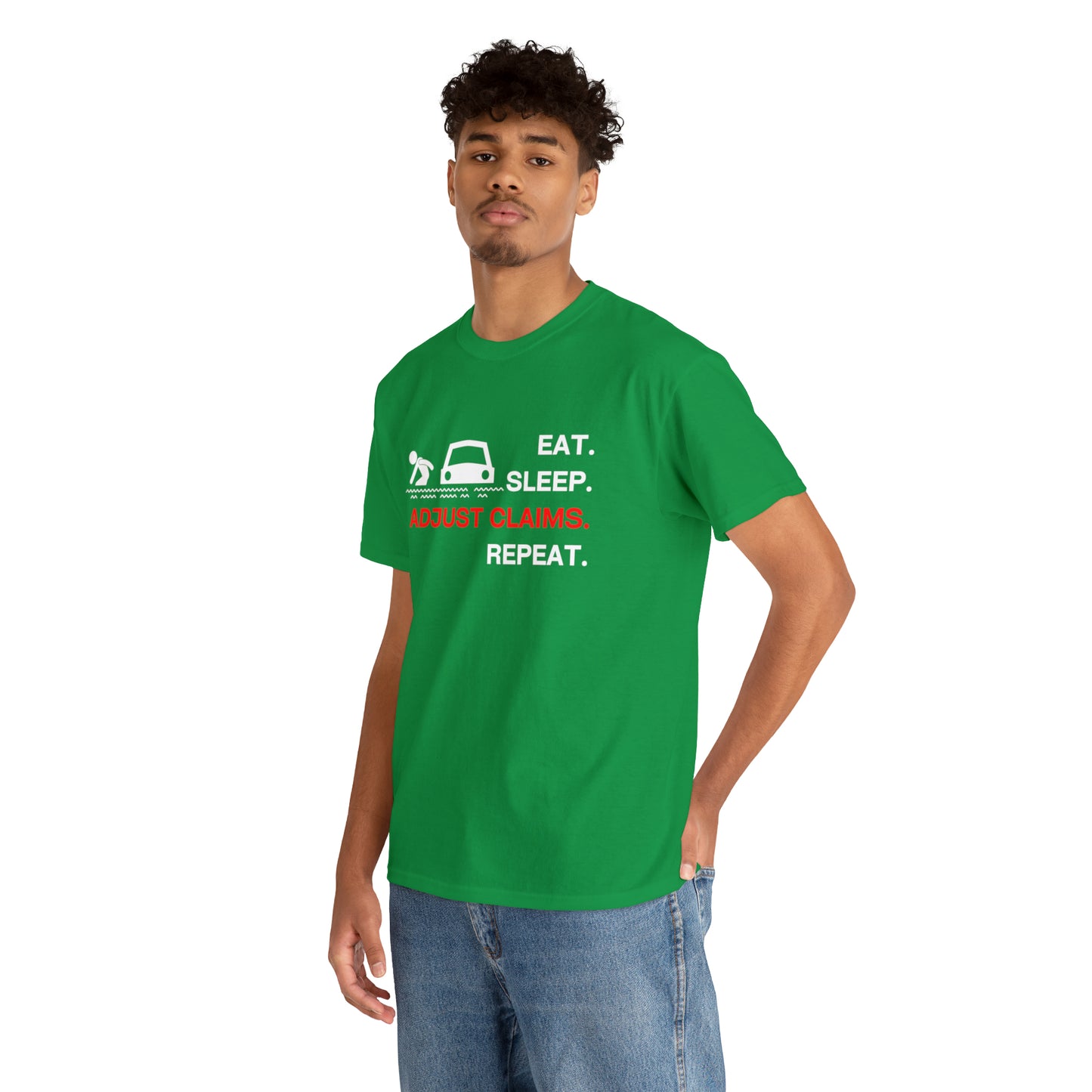 Claims Adjuster (Flooded Car / White) Unisex Heavy Cotton Tee