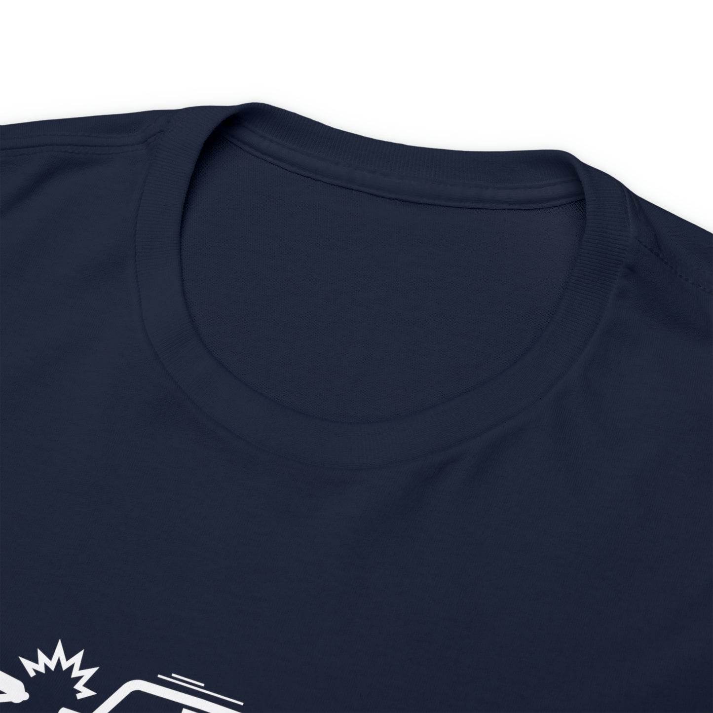 Claims Adjuster (Motorcyclist / Car / White) Unisex Heavy Cotton Tee