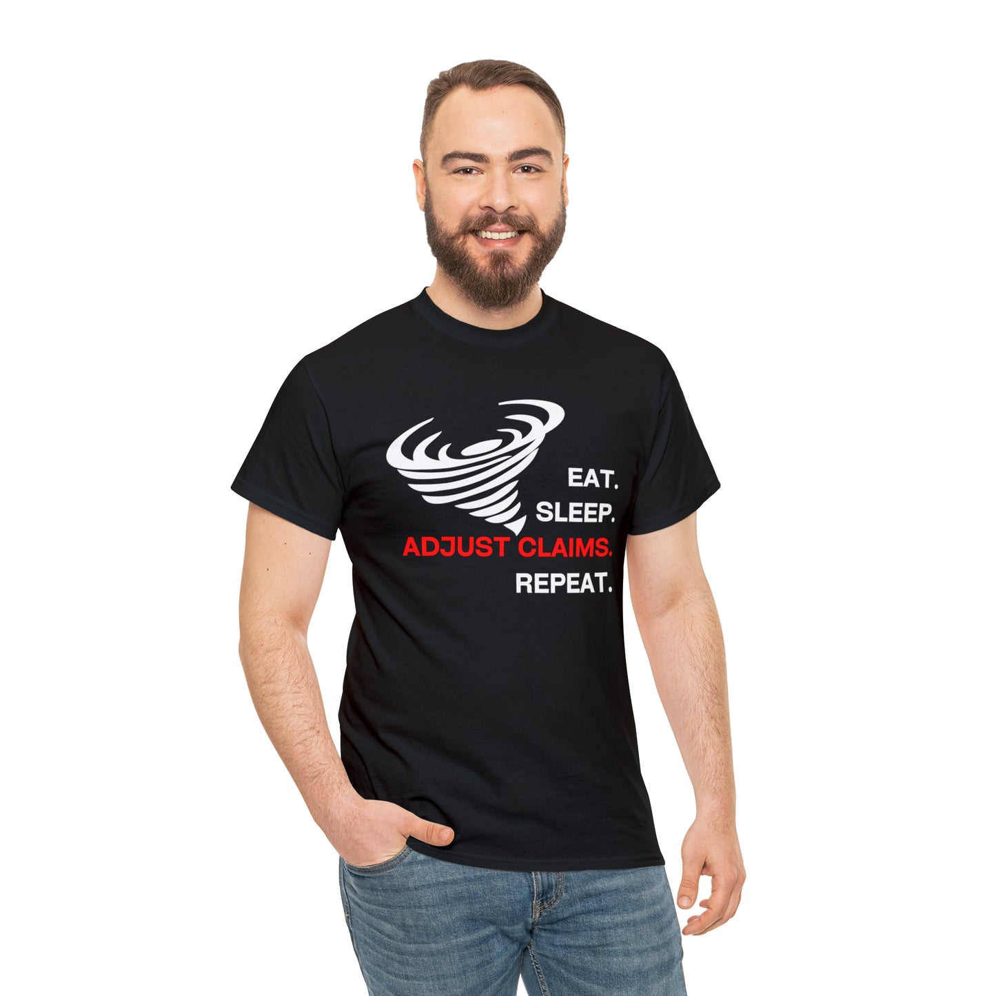 Claims Adjuster (Tornado/White Print) Mouse Pad Unisex Heavy Cotton Tee