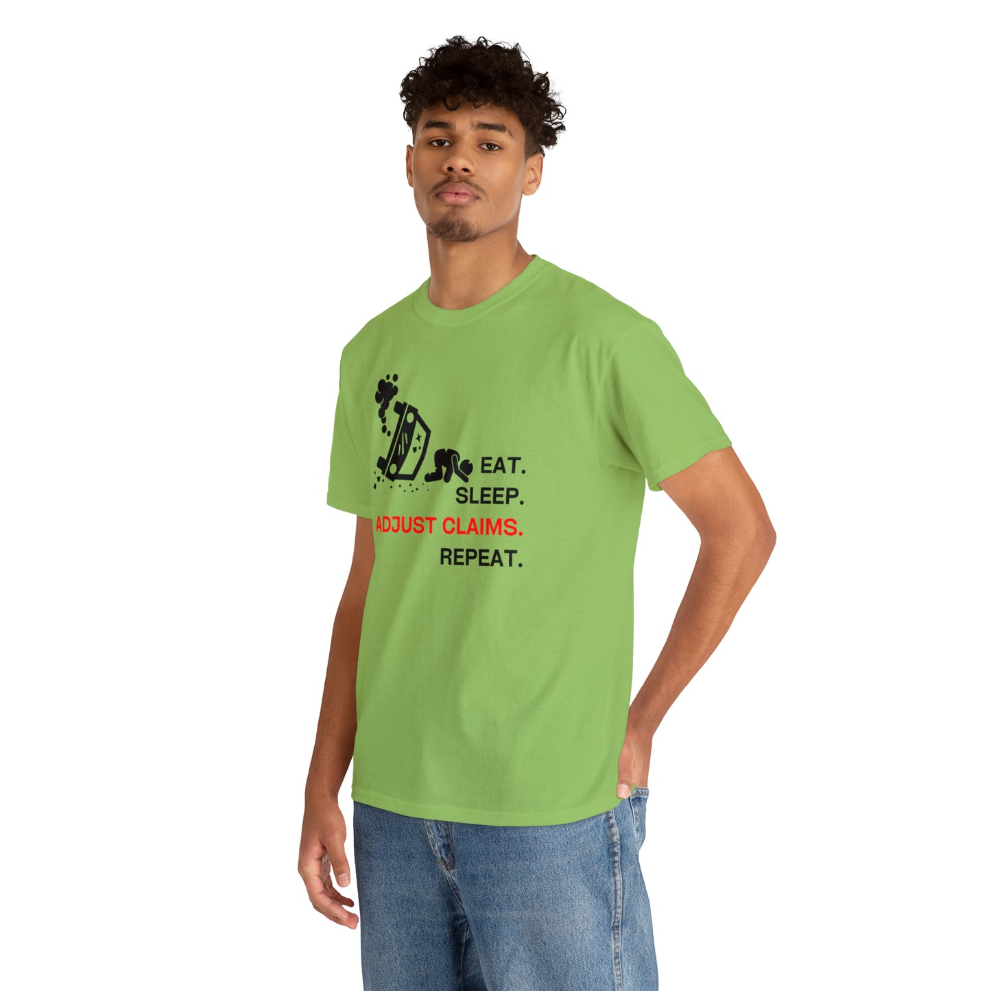 Claims Adjuster (Car Flip/Driver/Black) Unisex Heavy Cotton Tee
