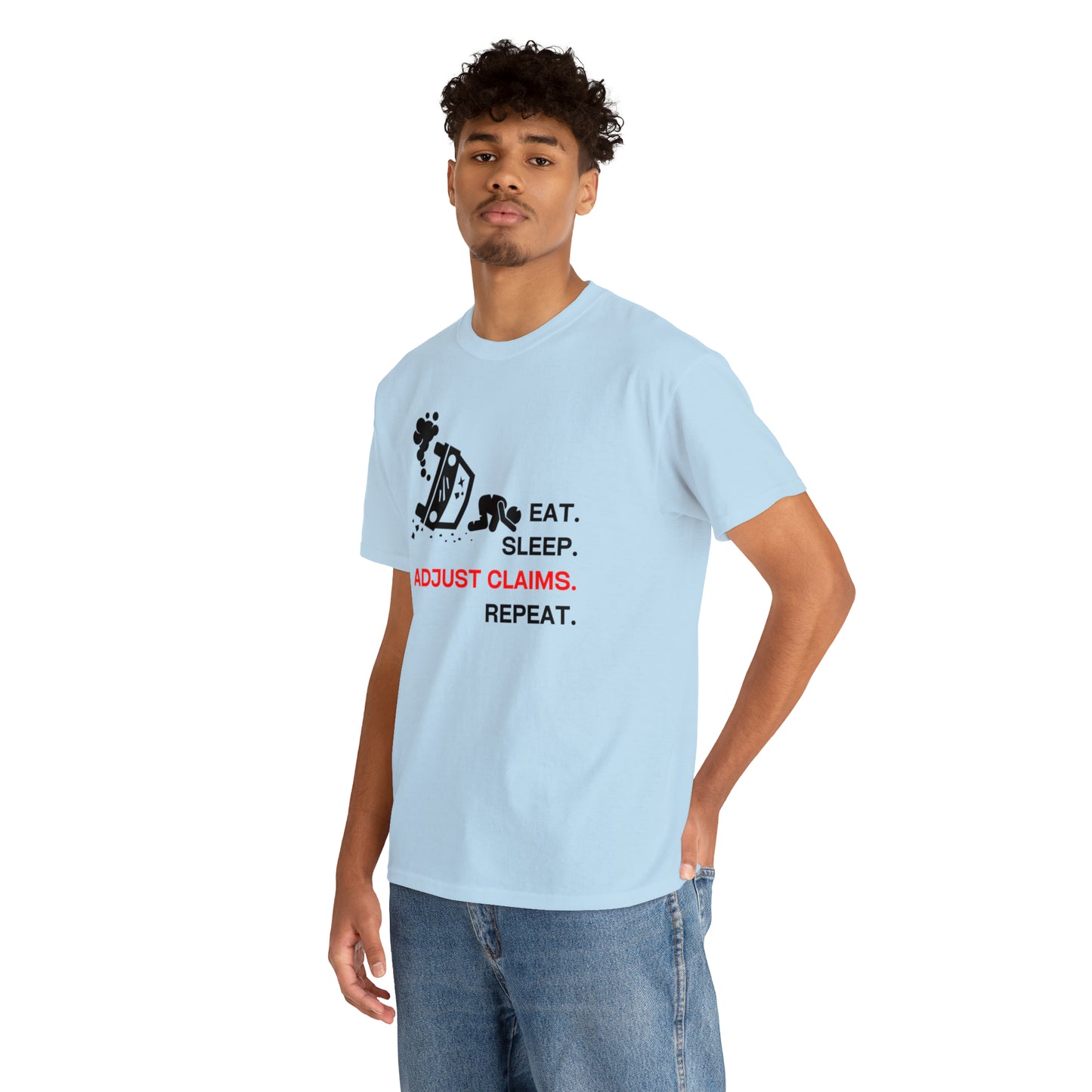 Claims Adjuster (Car Flip/Driver/Black) Unisex Heavy Cotton Tee