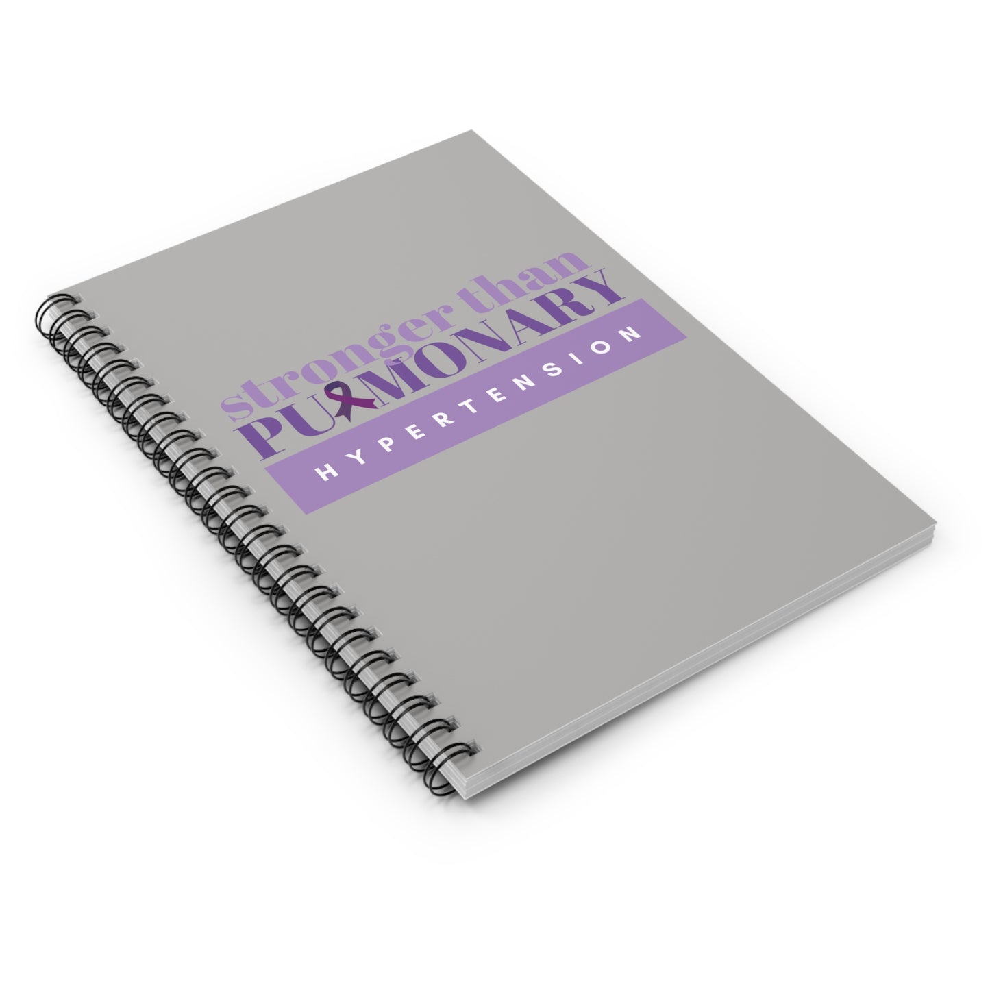 Stronger Than Pulmonary Hypertension Spiral Notebook - Ruled Line (Gray)