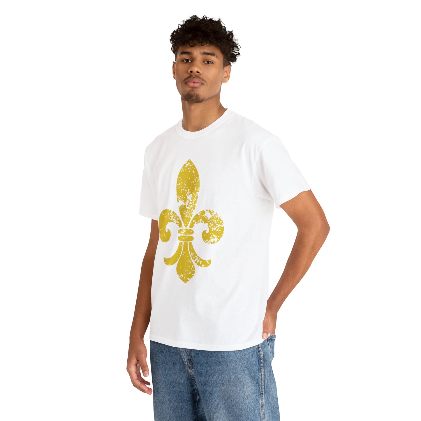 Gold Fleur-De-Lis Heavy Cotton Unisex Tee