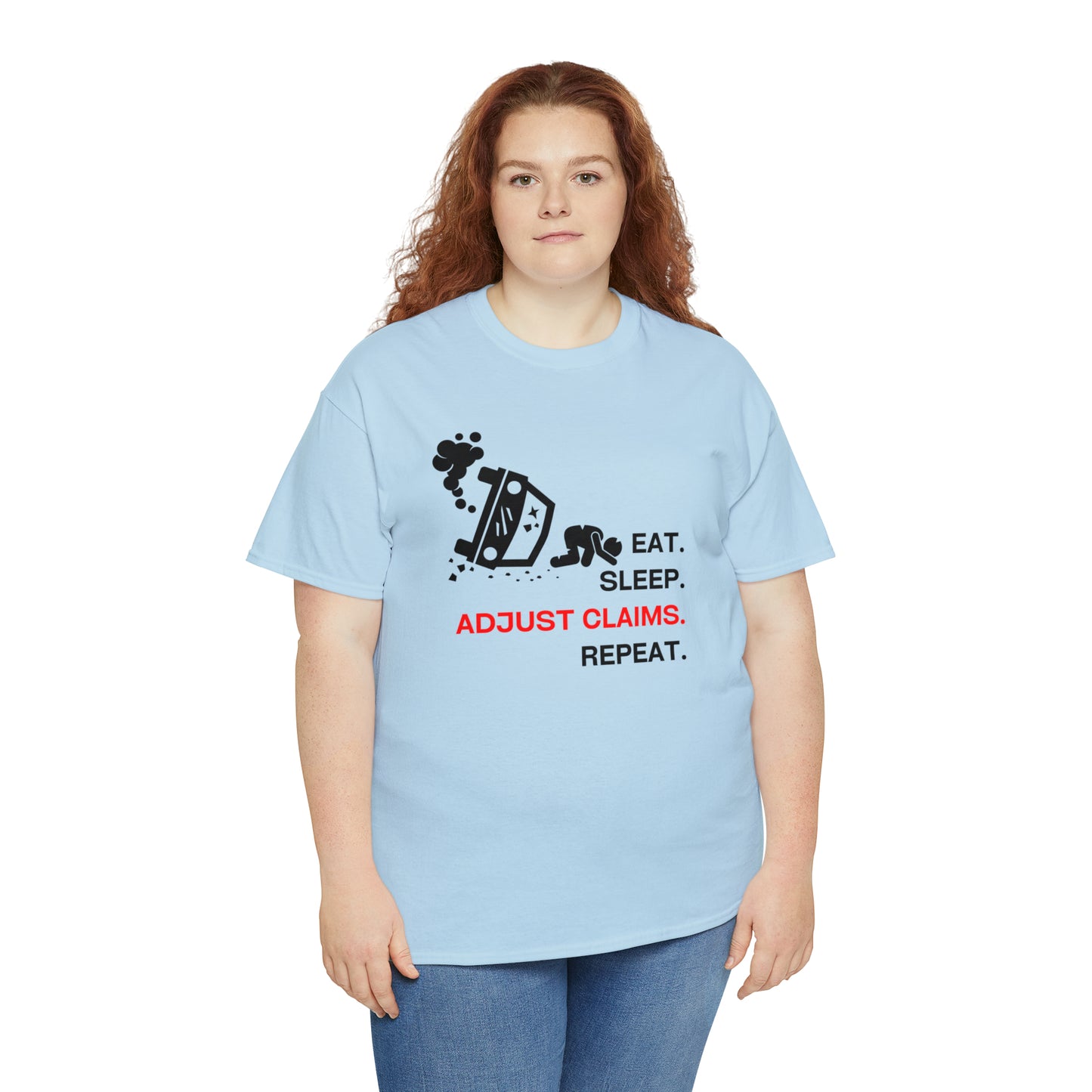 Claims Adjuster (Car Flip/Driver/Black) Unisex Heavy Cotton Tee