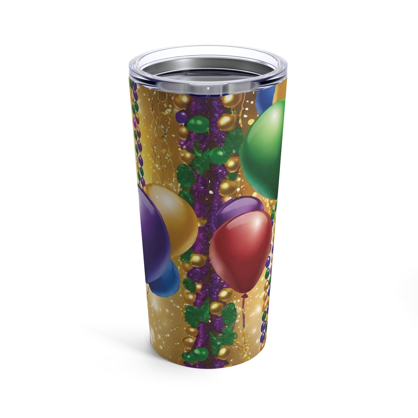 Sublimated Tumbler 20oz -Pooh's Mardi Gras Party (Full Bleed)