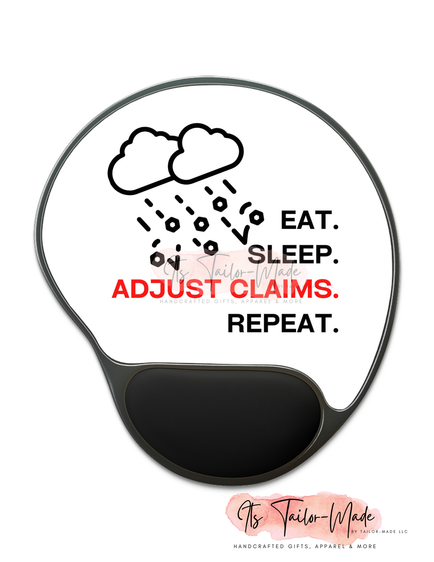 Claims (Hailstorm / White) Mouse Pad With Wrist Rest