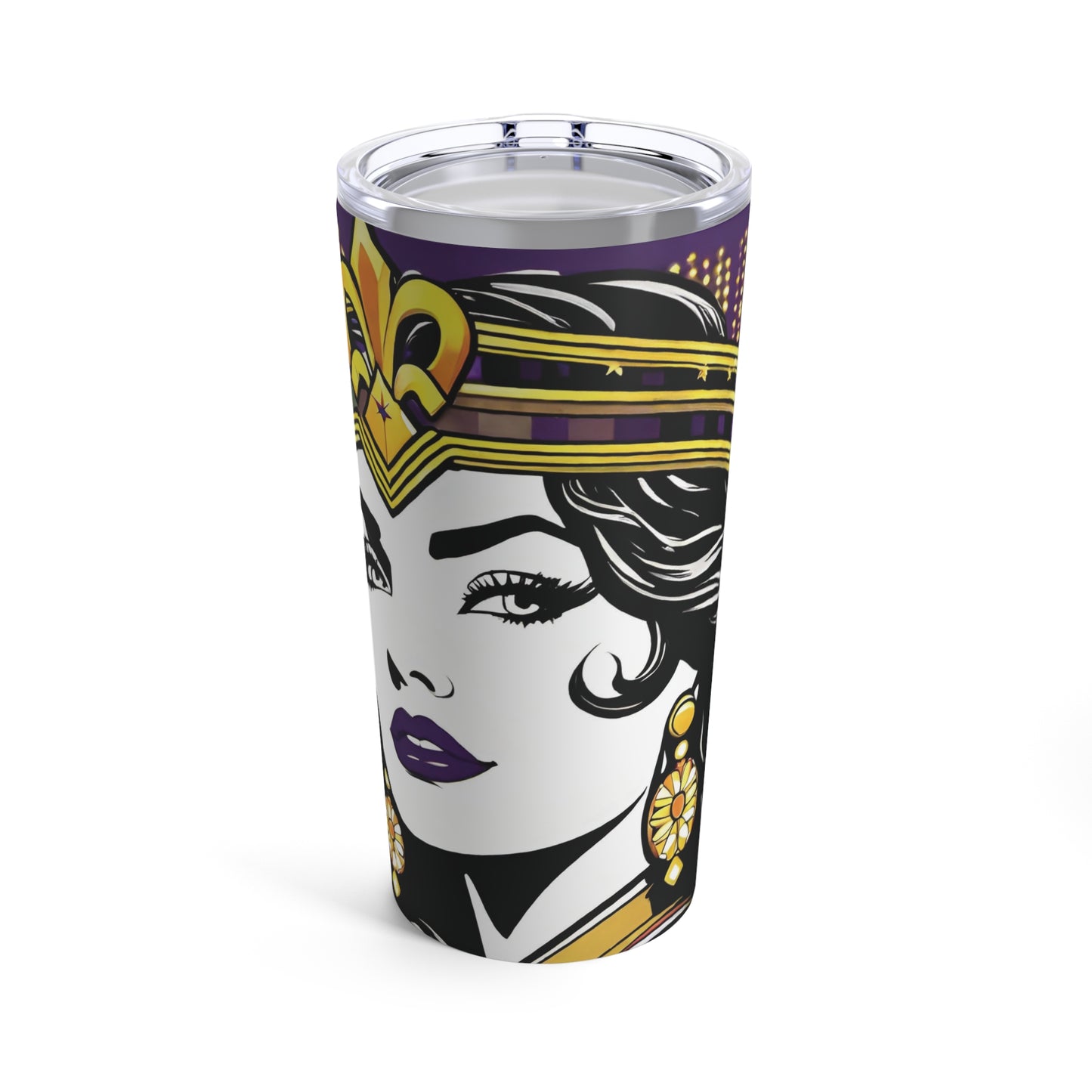 Sublimated Tumbler 20oz - Mardi Gras Wonder (Full Bleed)