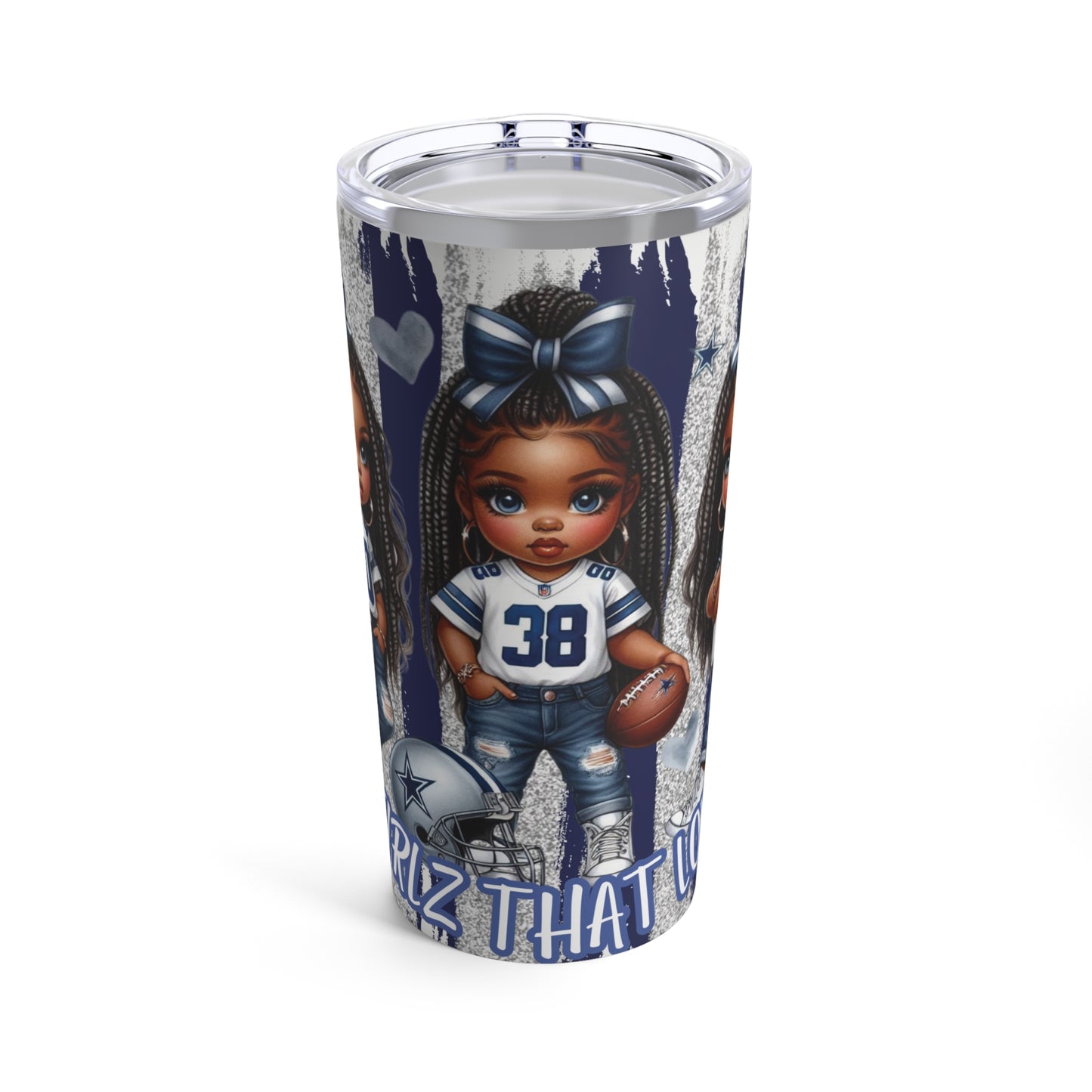 Sublimated Tumbler 20oz - Just Girlz That Love Ball "Cowboys" (Full Bleed)
