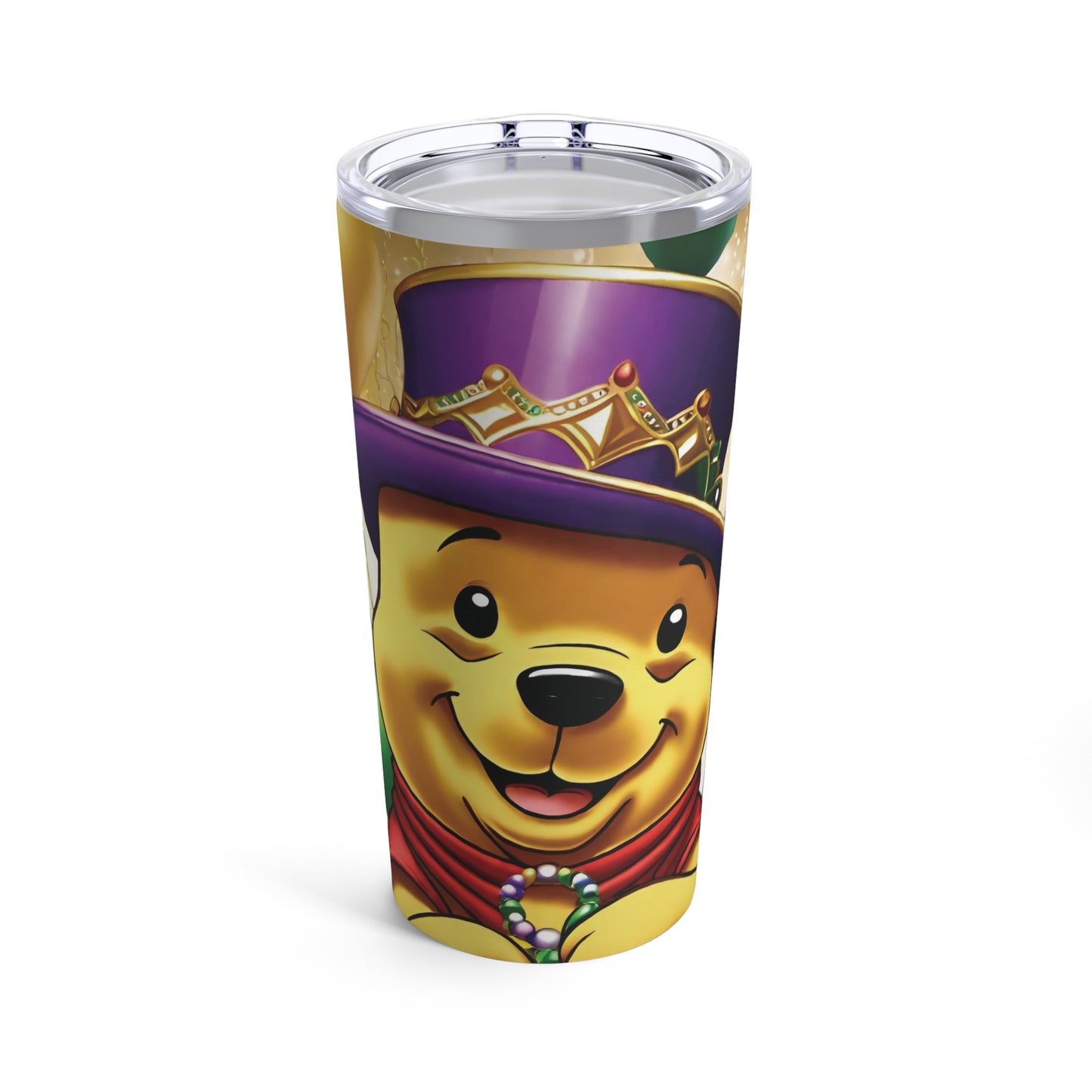 Sublimated Tumbler 20oz -Pooh's Mardi Gras Party (Full Bleed)