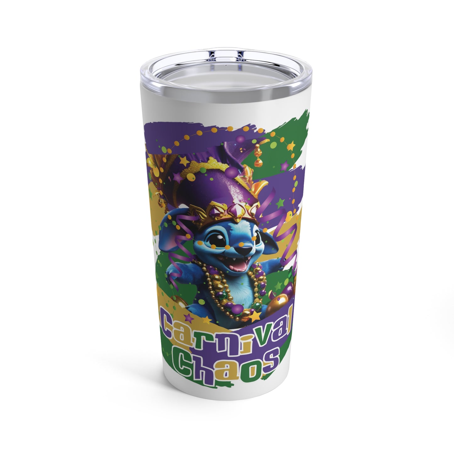 Sublimated Tumbler 20oz - Mardi Gras Chaos