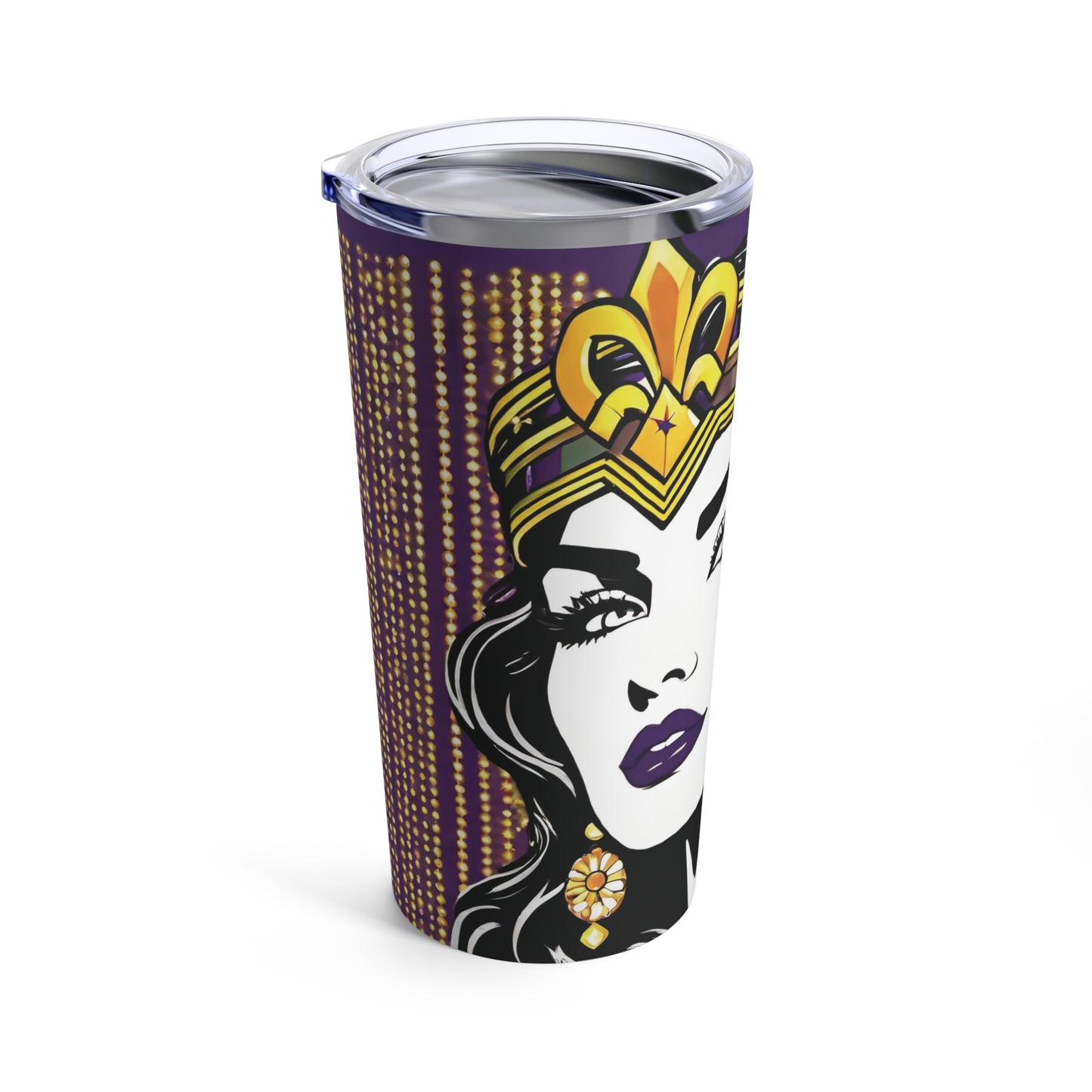 Sublimated Tumbler 20oz - Mardi Gras Wonder (Full Bleed)