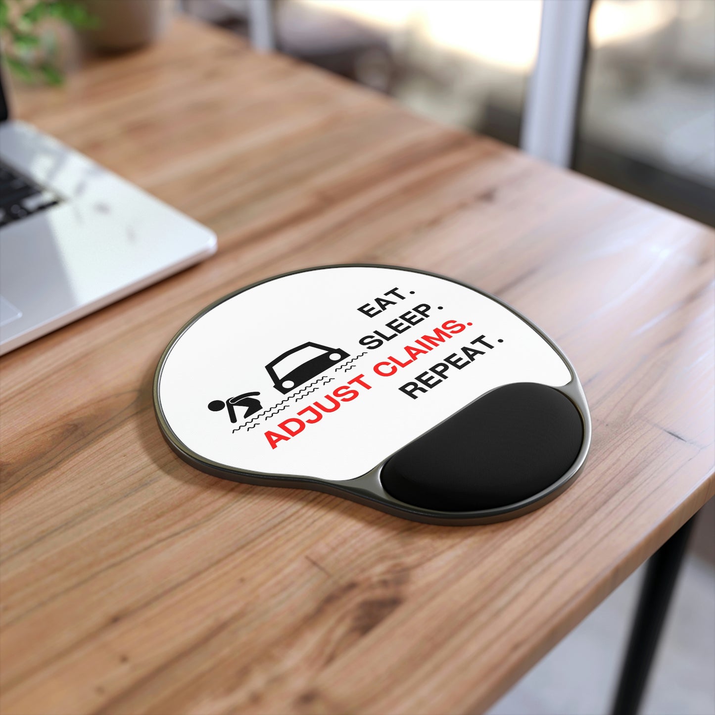Claims Adjuster (Flooded Car / White) Mouse Pad With Wrist Rest