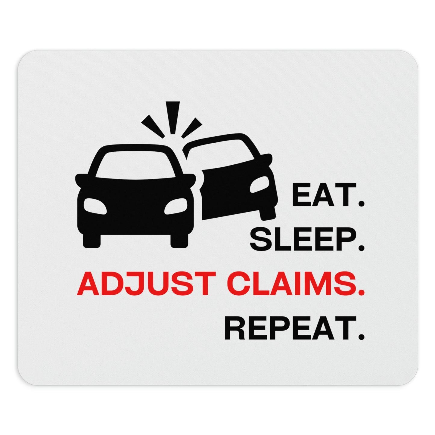 Claims Adjuster (Double Car/ White) Mouse Pad