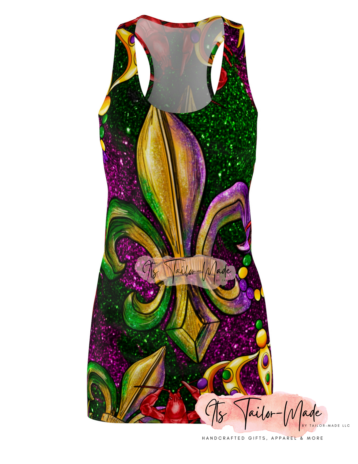 Mardi Gras (Fleur de lis /Crawfish) Women's Racerback Dress
