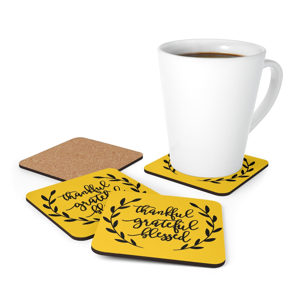 Thankful Grateful Blessed Coaster Set