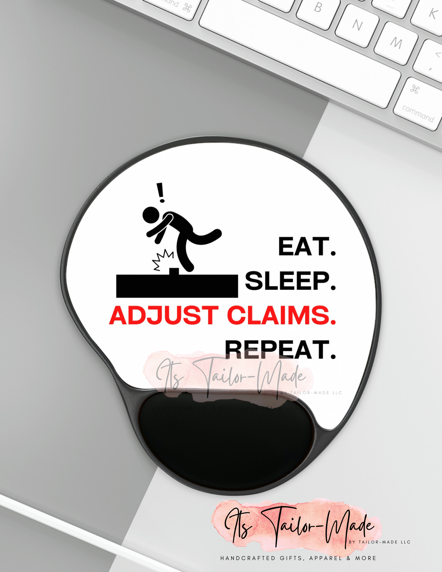 Claims Adjuster (Workman's Comp / White) Mouse Pad With Wrist Rest