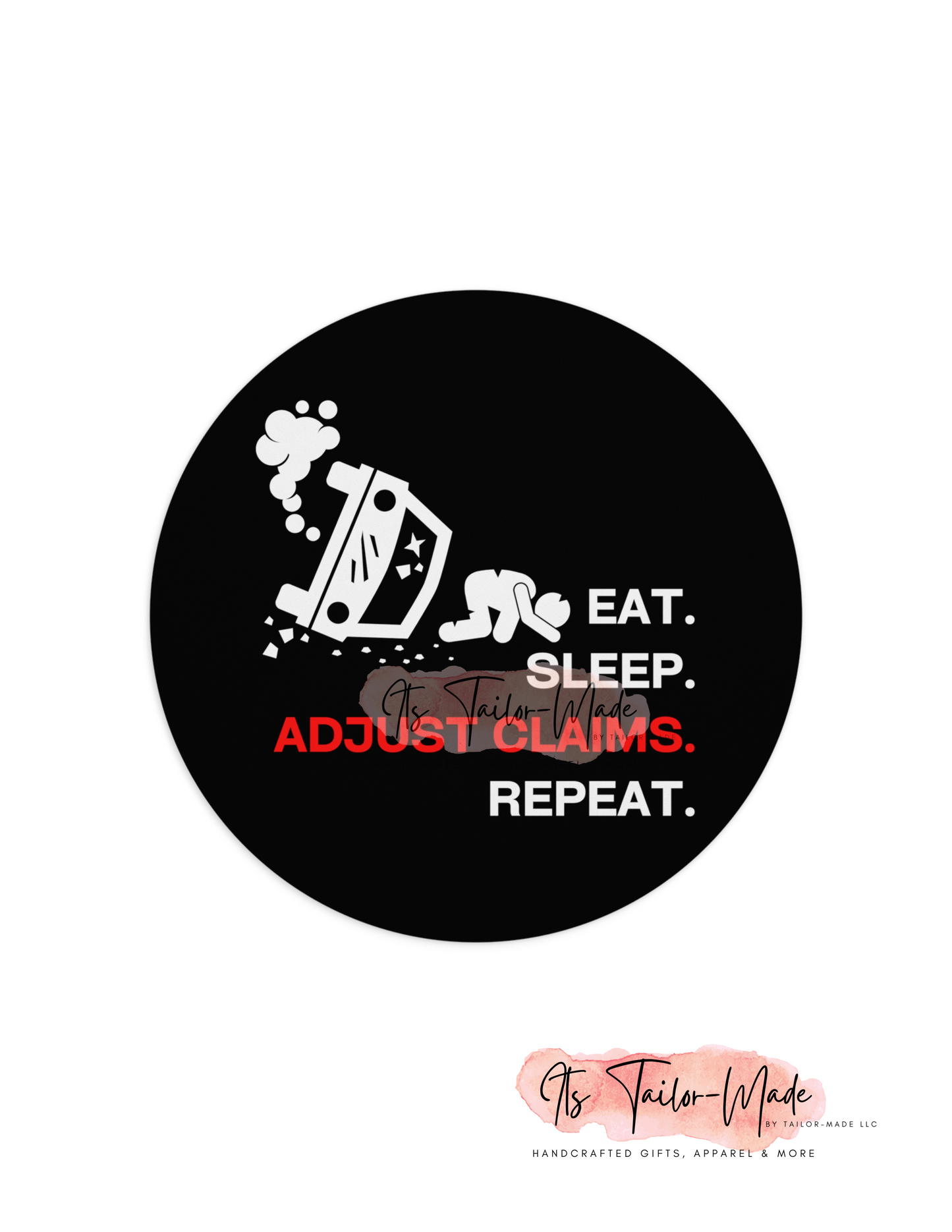 Claims Adjuster (Car Flip/Driver/Black) Mouse Pad