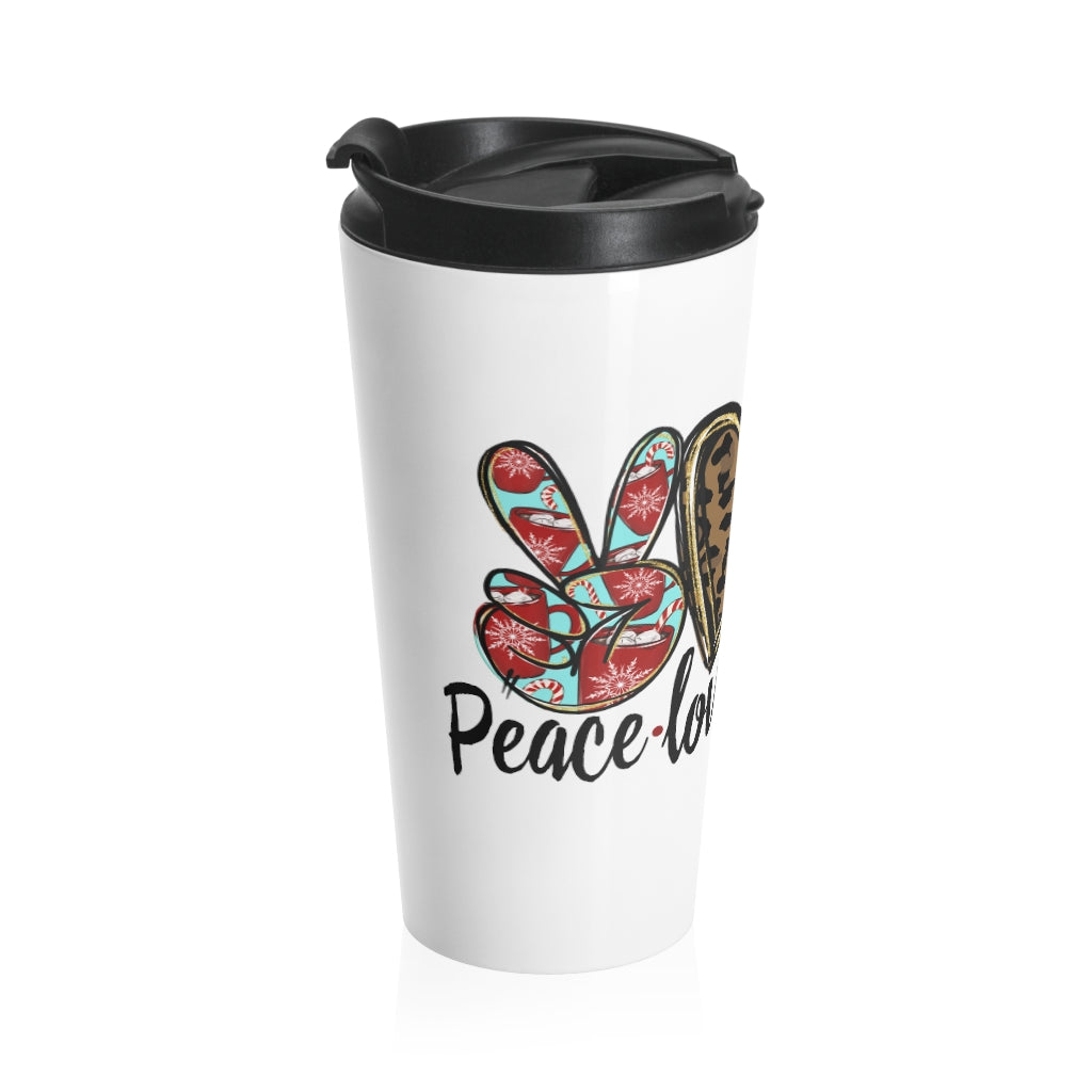 Peace Love & Hot Chocolate Stainless Steel Travel Mug