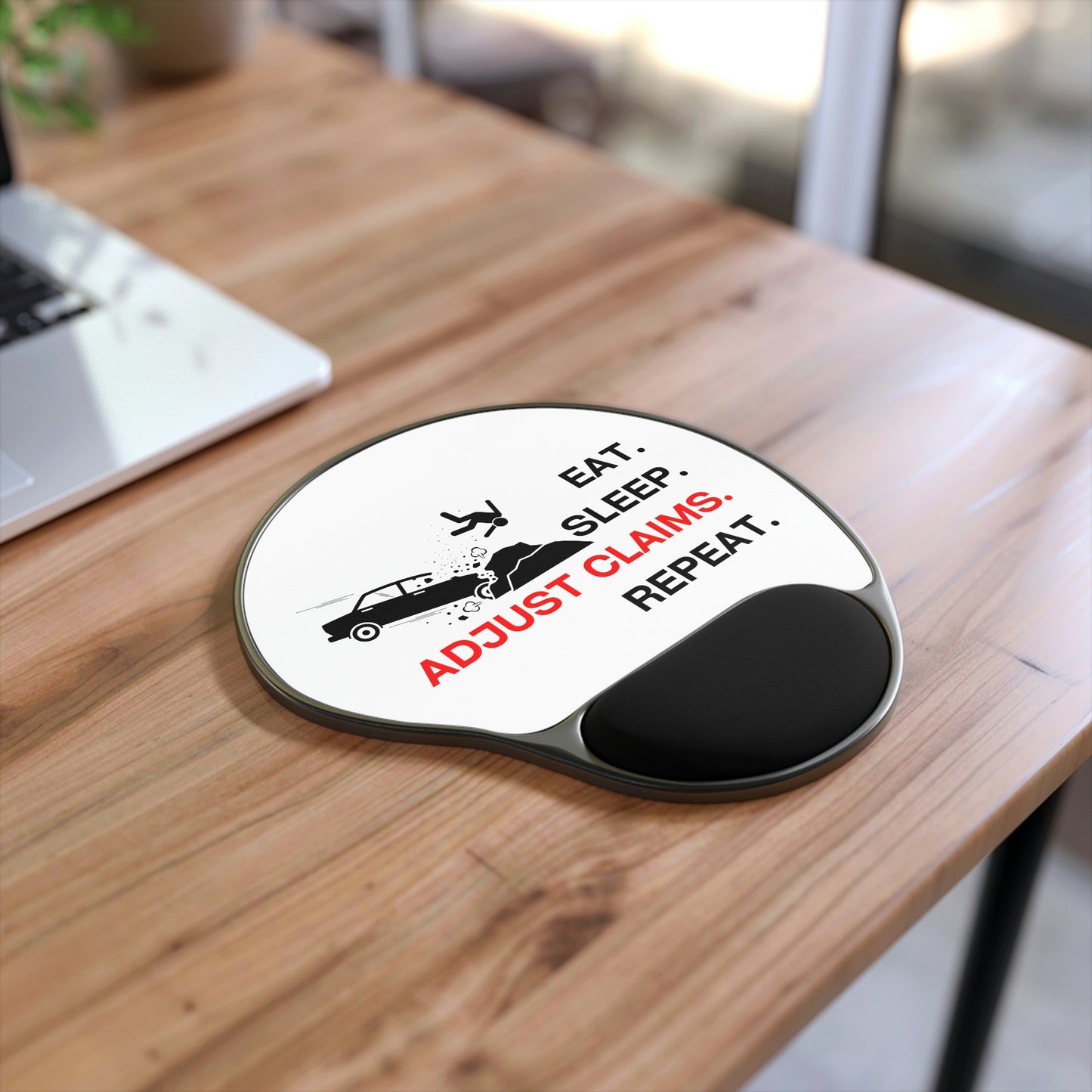 Claims Adjuster (Car/Property/White) Mouse Pad With Wrist Rest