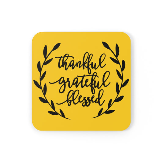Thankful Grateful Blessed Coaster Set