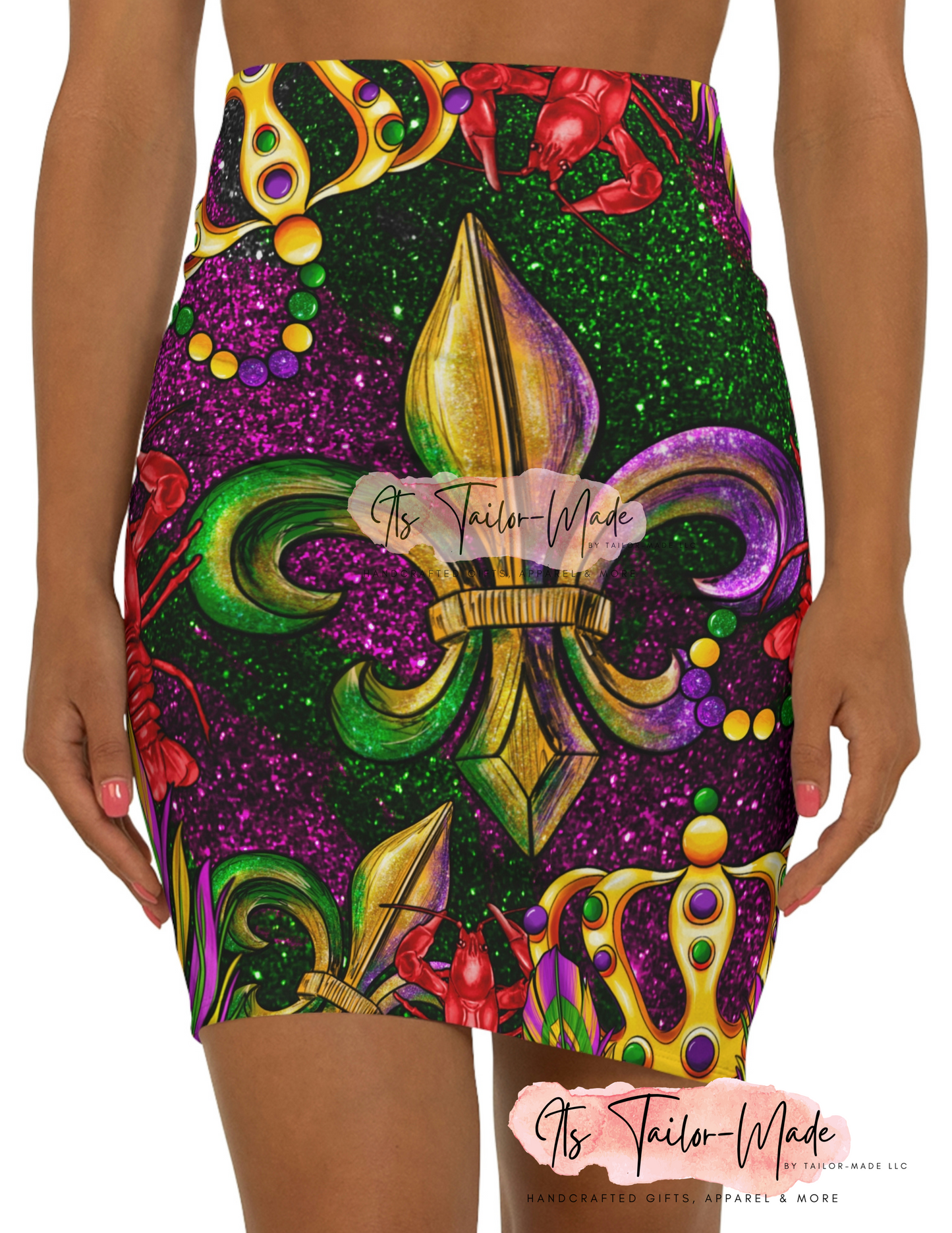 Mardi Gras Skirt - Fleur de lis / Crawfish