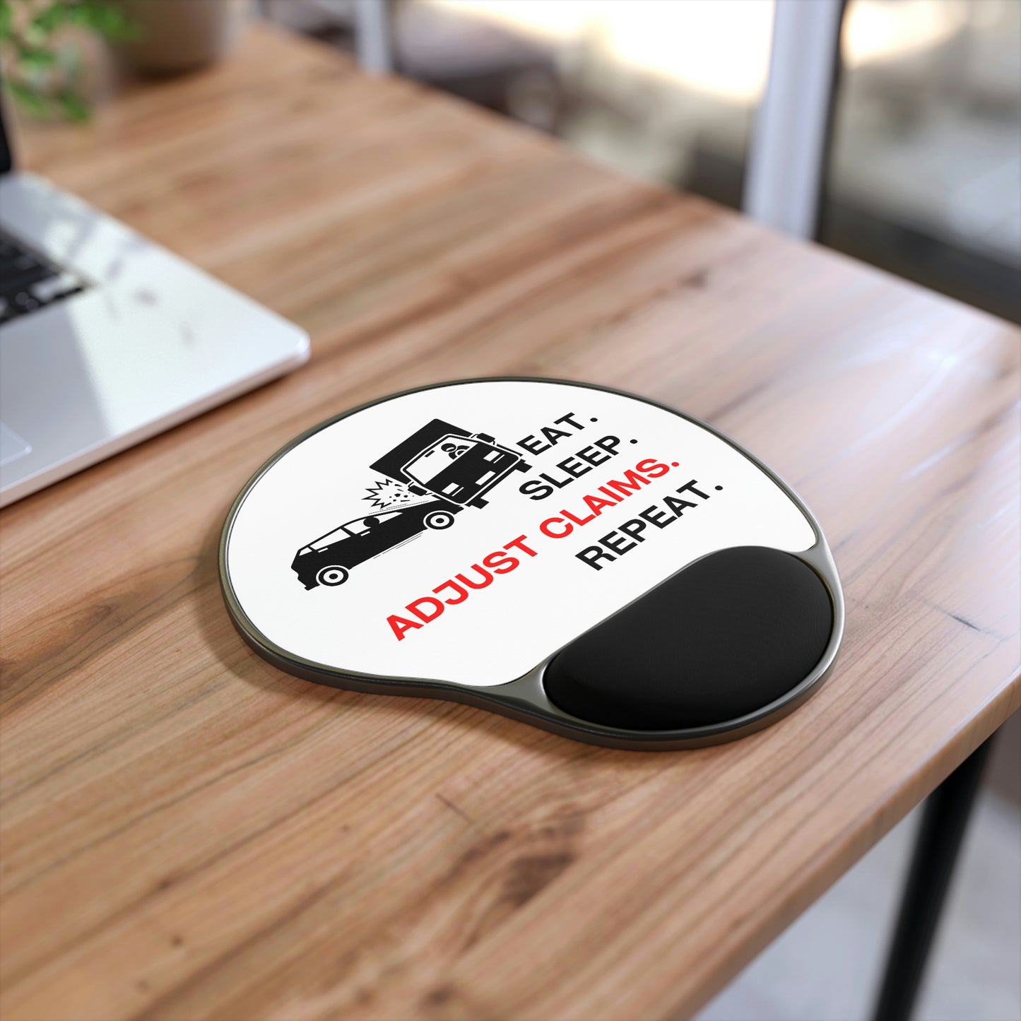 Claims Adjuster (Car/ Commercial Truck/ White) Mouse Pad With Wrist Rest