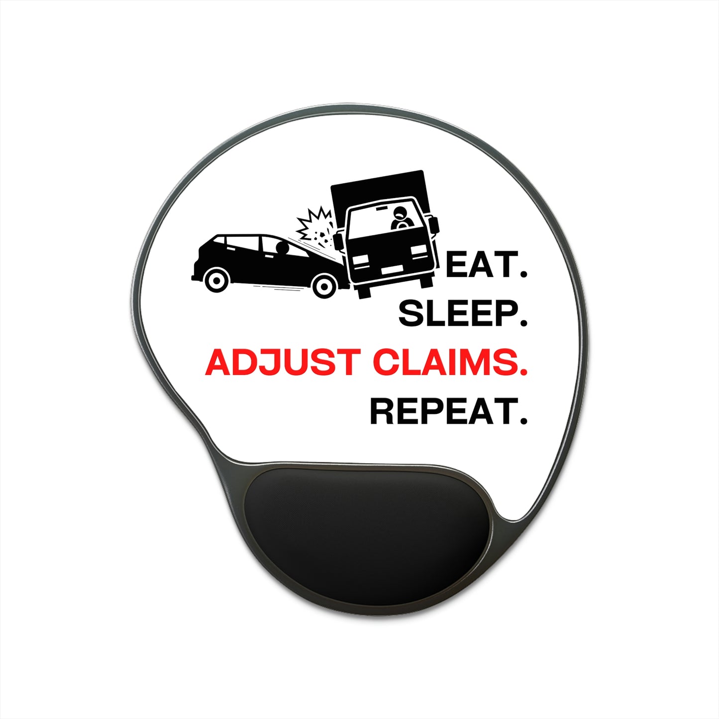 Claims Adjuster (Car/ Commercial Truck/ White) Mouse Pad With Wrist Rest