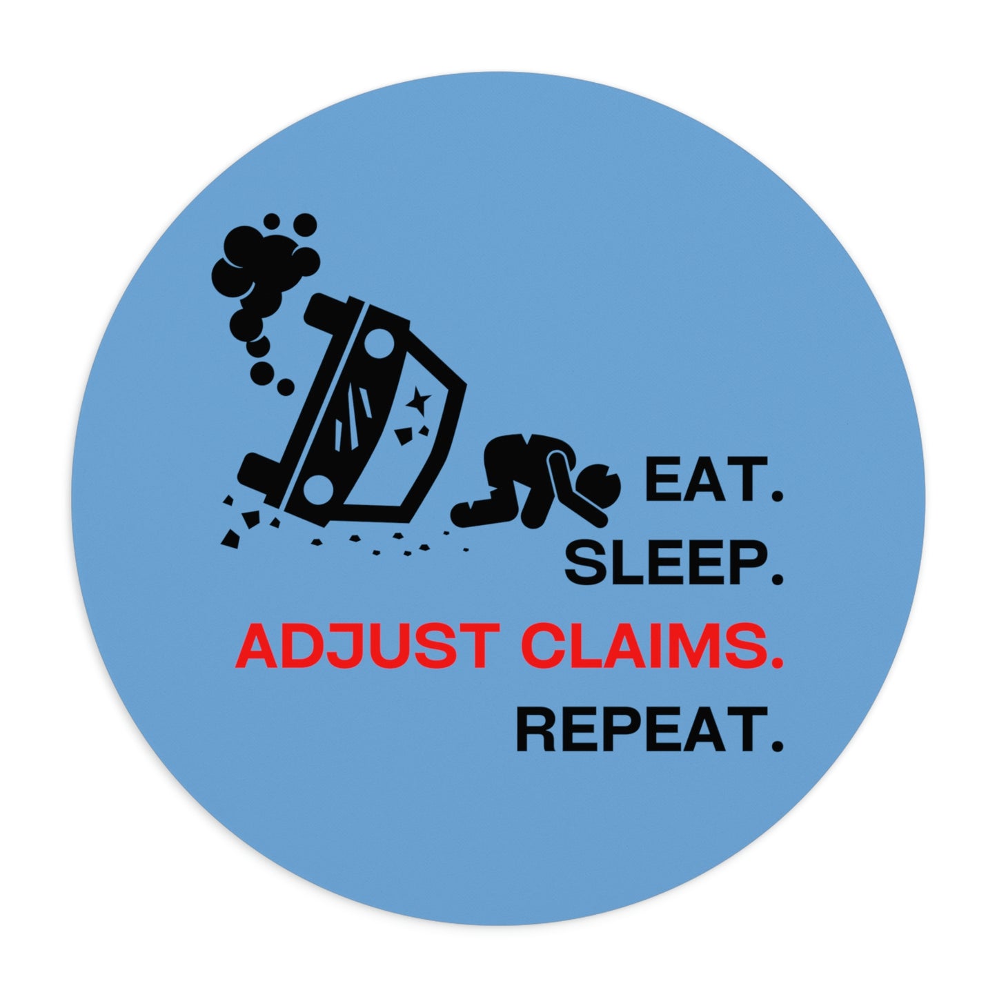 Claims Adjuster (Car Flip/Driver/ Light Blue) Mouse Pad