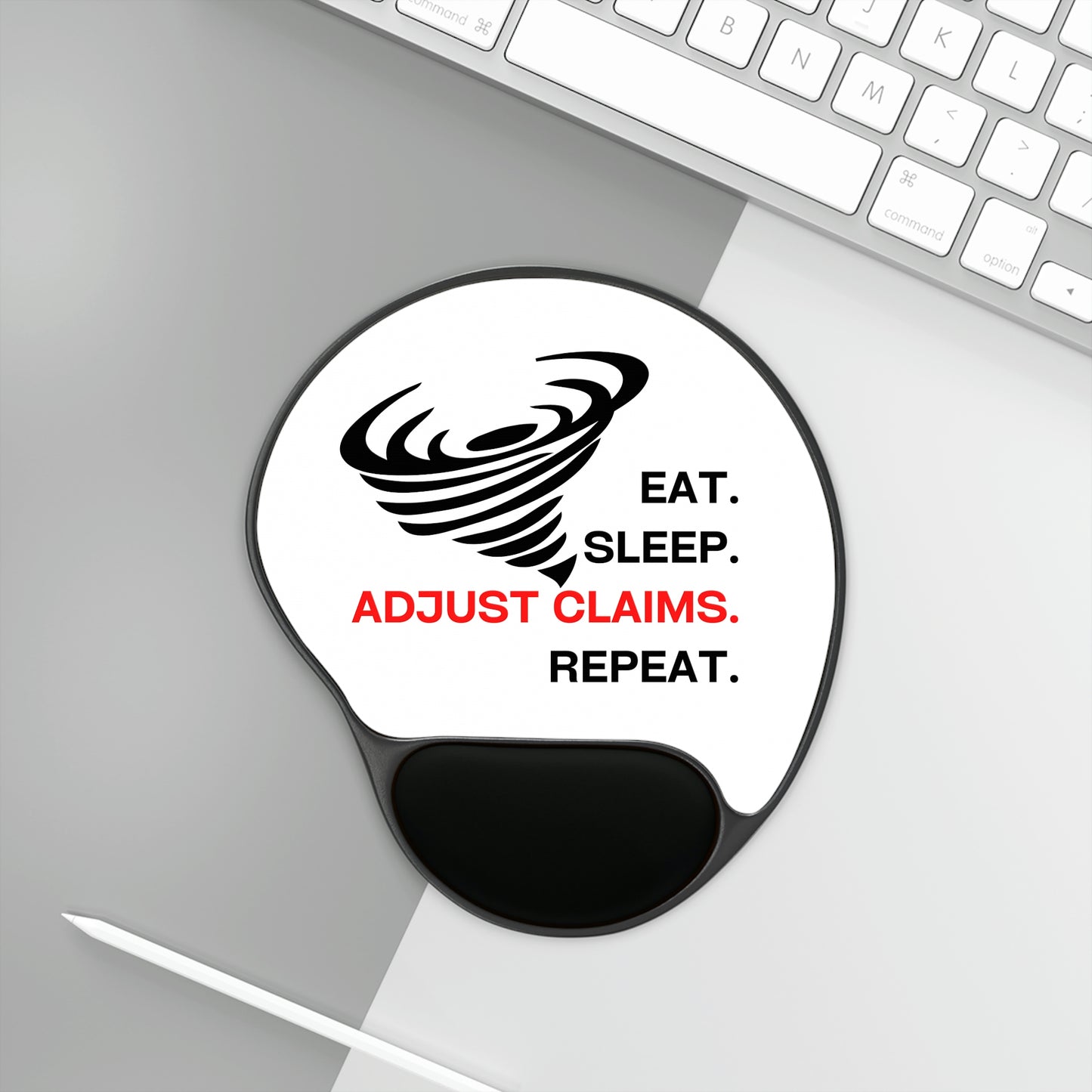 Claims Adjuster (Tornado/White) Mouse Pad With Wrist Rest