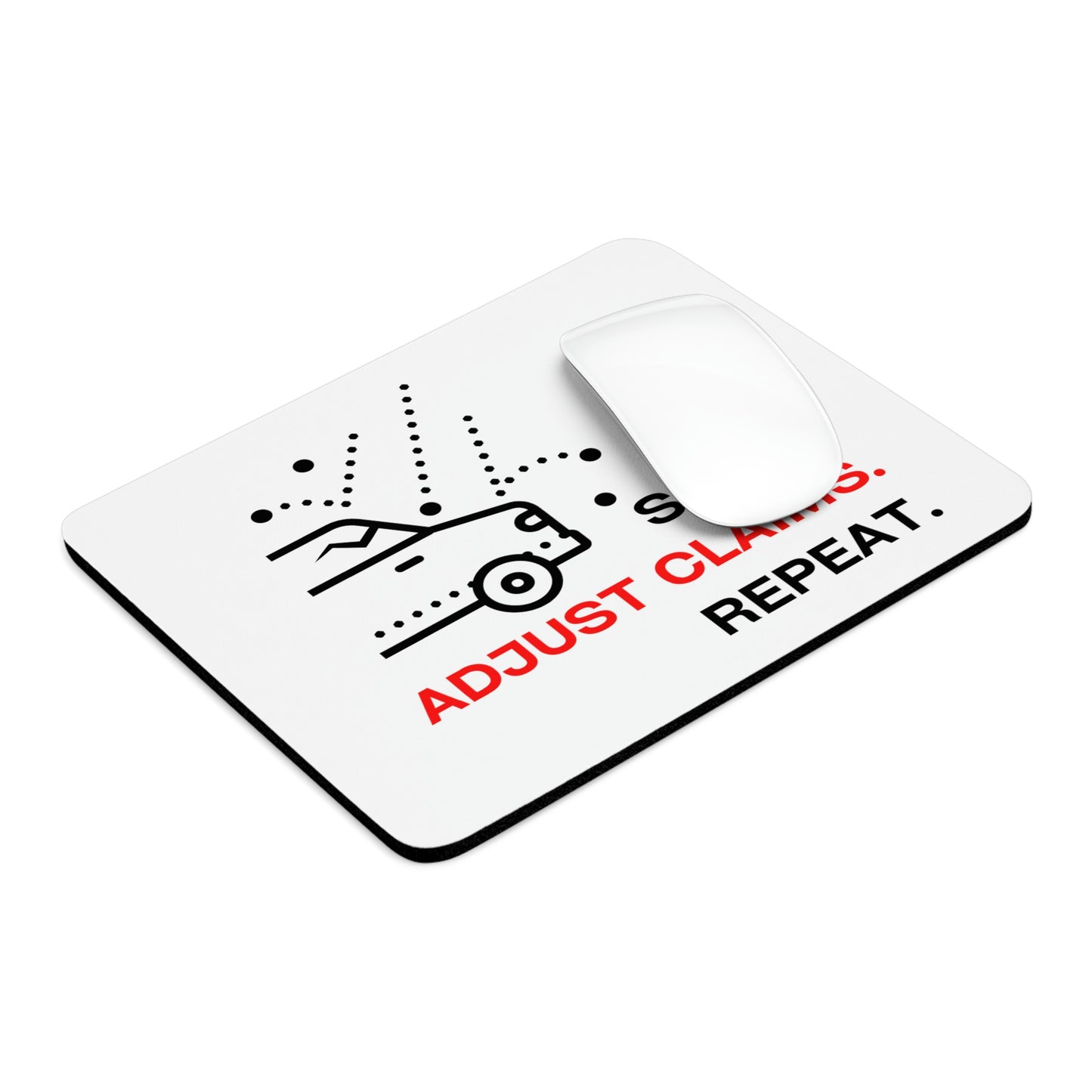 Claims Adjuster (Car/ Hail Damage/ White) Mouse Pad
