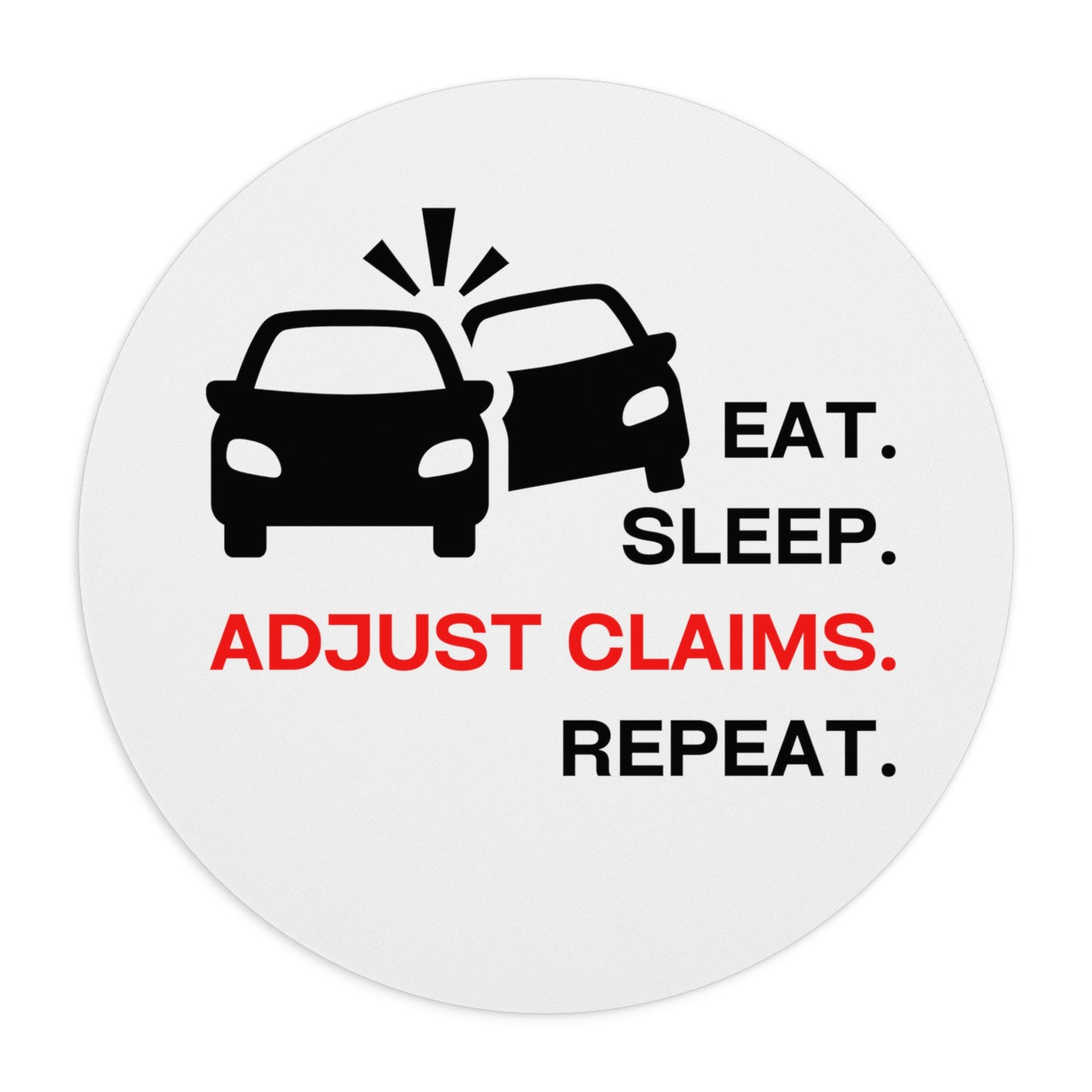 Claims Adjuster (Double Car/ White) Mouse Pad