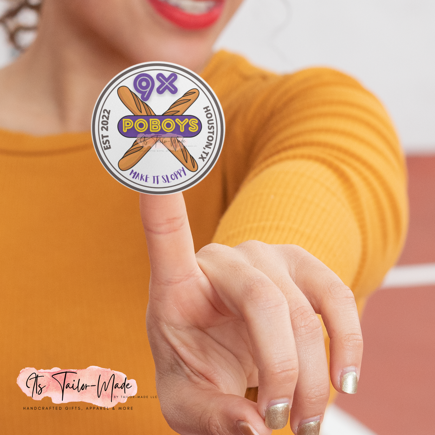 9x Poboys & Catering Round Labels