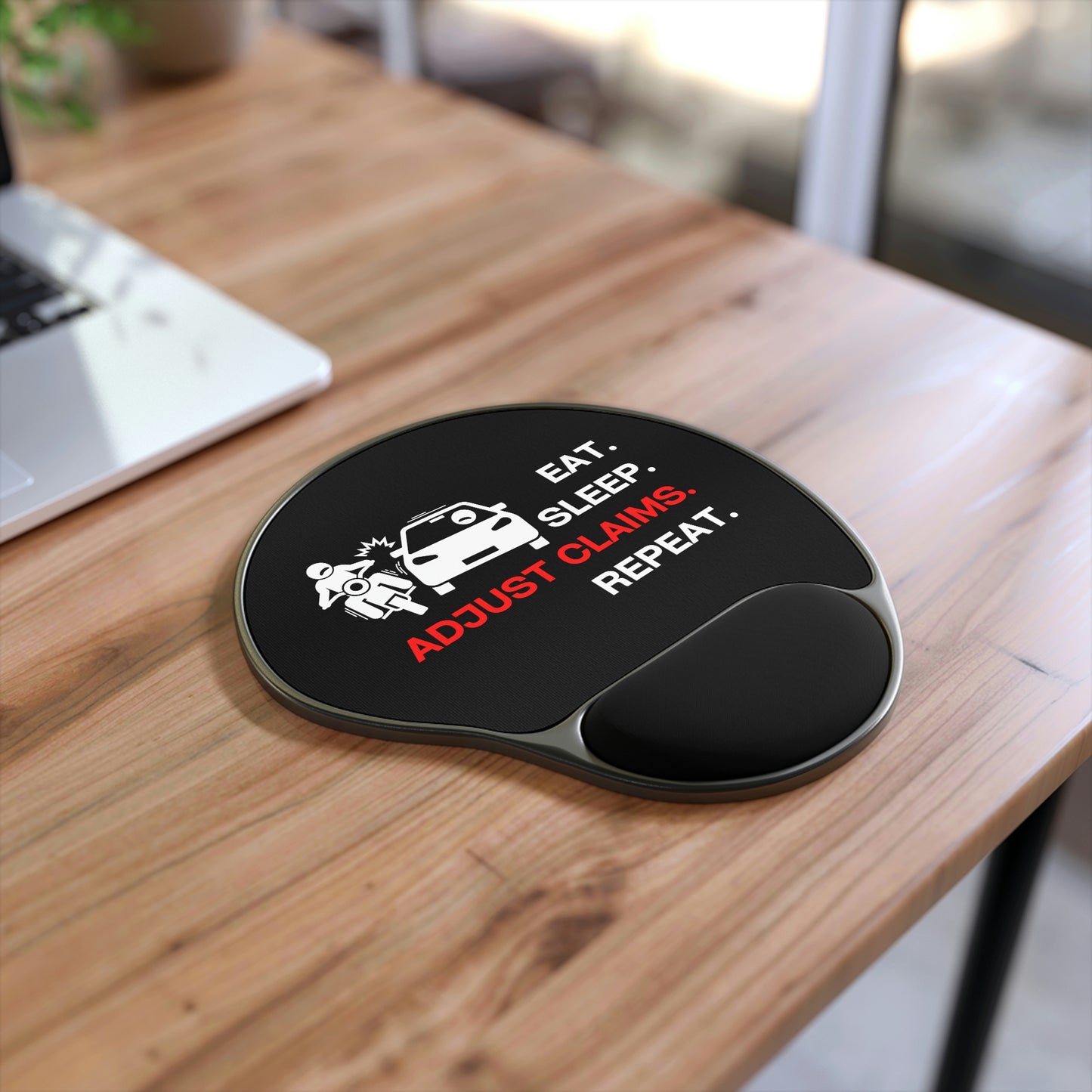 Claims Adjuster (Motorcycle/Car/Black) Mouse Pad With Wrist Rest