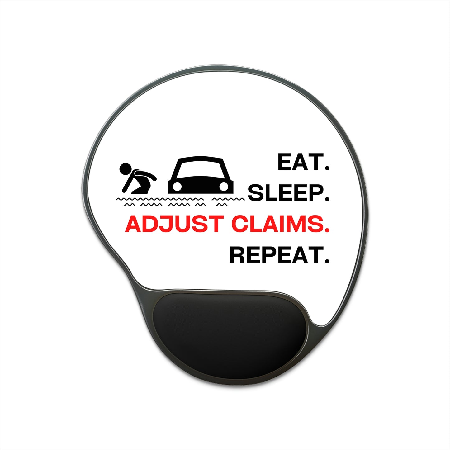Claims Adjuster (Flooded Car / White) Mouse Pad With Wrist Rest