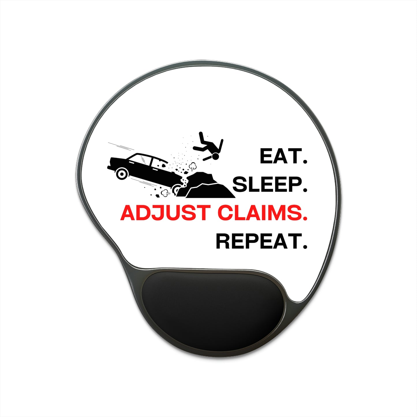 Claims Adjuster (Car/Property/White) Mouse Pad With Wrist Rest