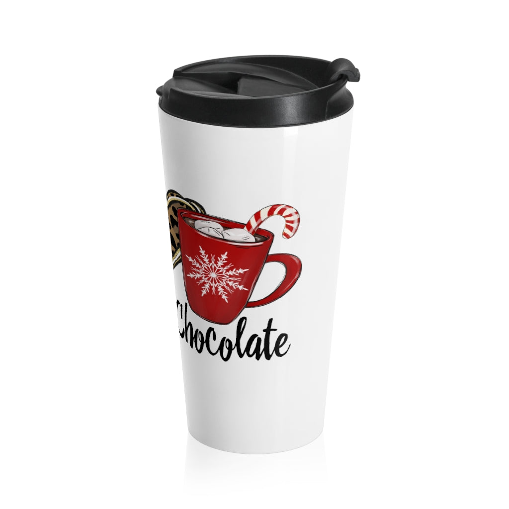 Peace Love & Hot Chocolate Stainless Steel Travel Mug