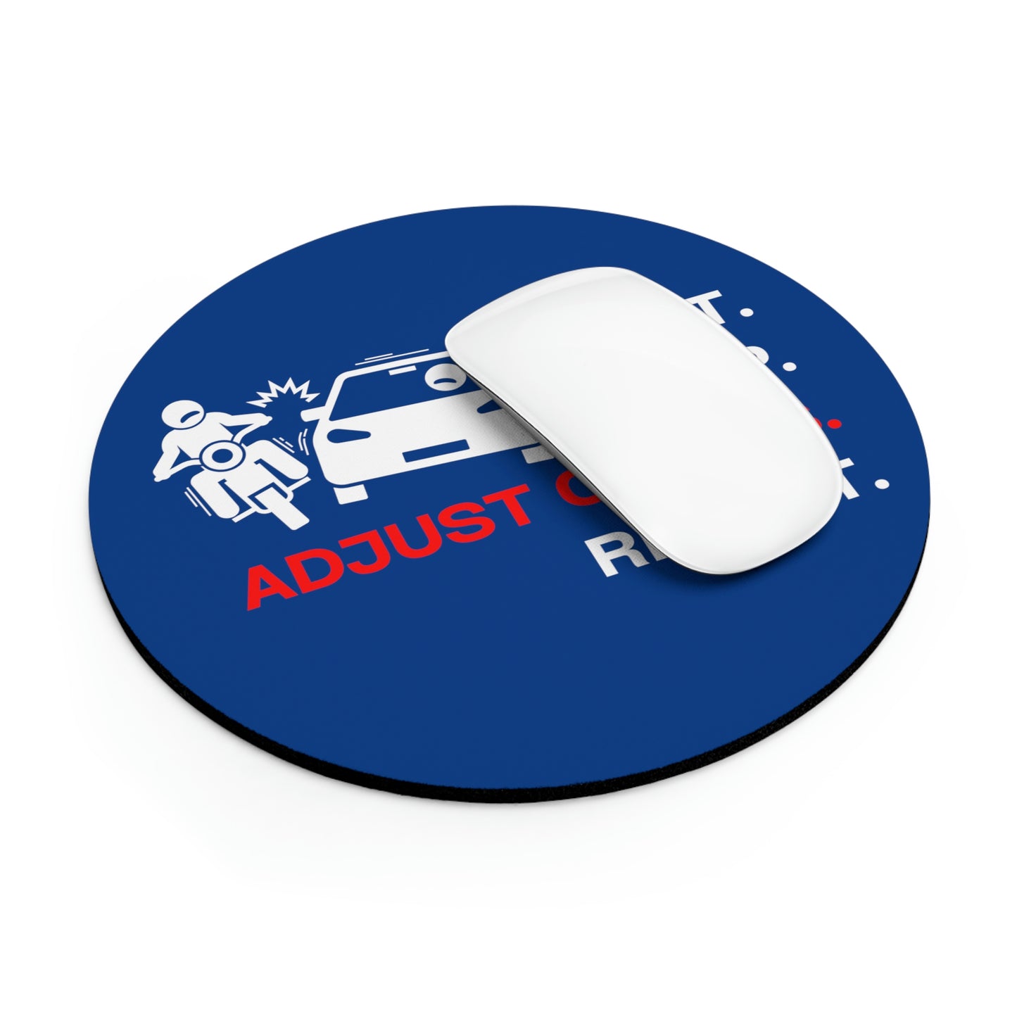 Claims Adjuster (Motorcyclist / Car / Dark Blue ) Mouse Pad