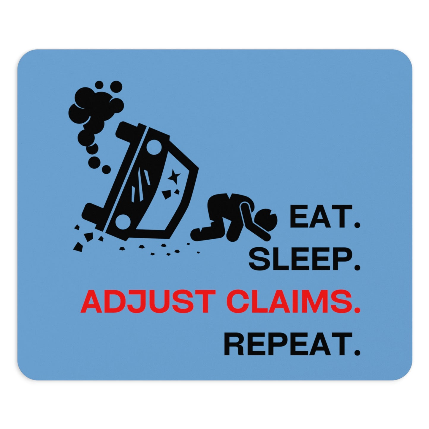 Claims Adjuster (Car Flip/Driver/ Light Blue) Mouse Pad