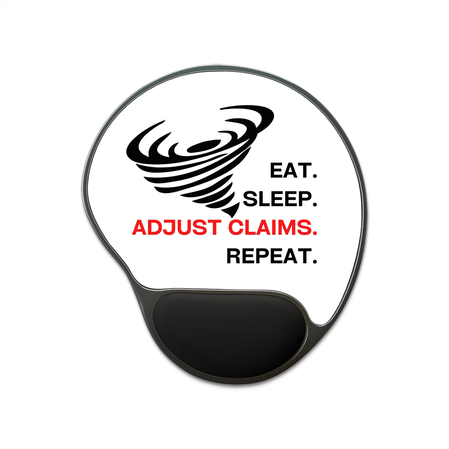 Claims Adjuster (Tornado/White) Mouse Pad With Wrist Rest