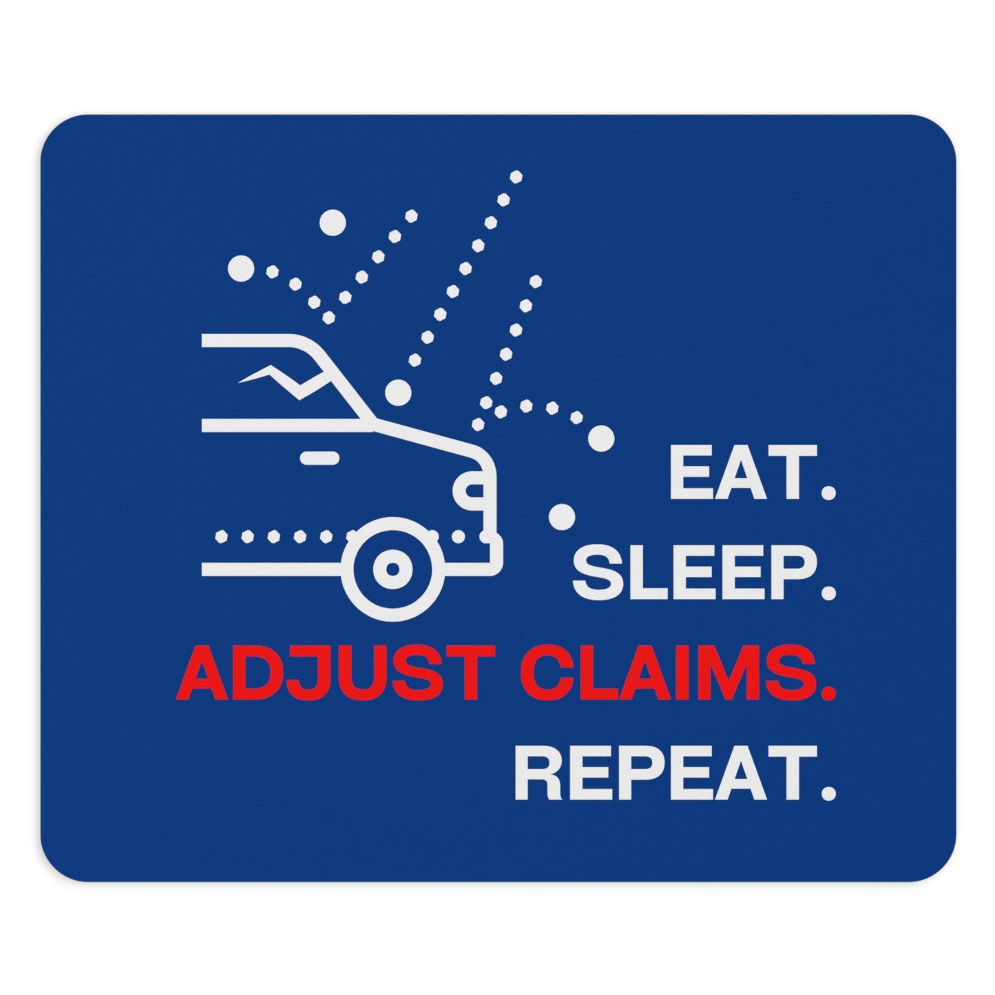 Claims Adjuster (Car/Hail Damage/Dark Blue) Mouse Pad