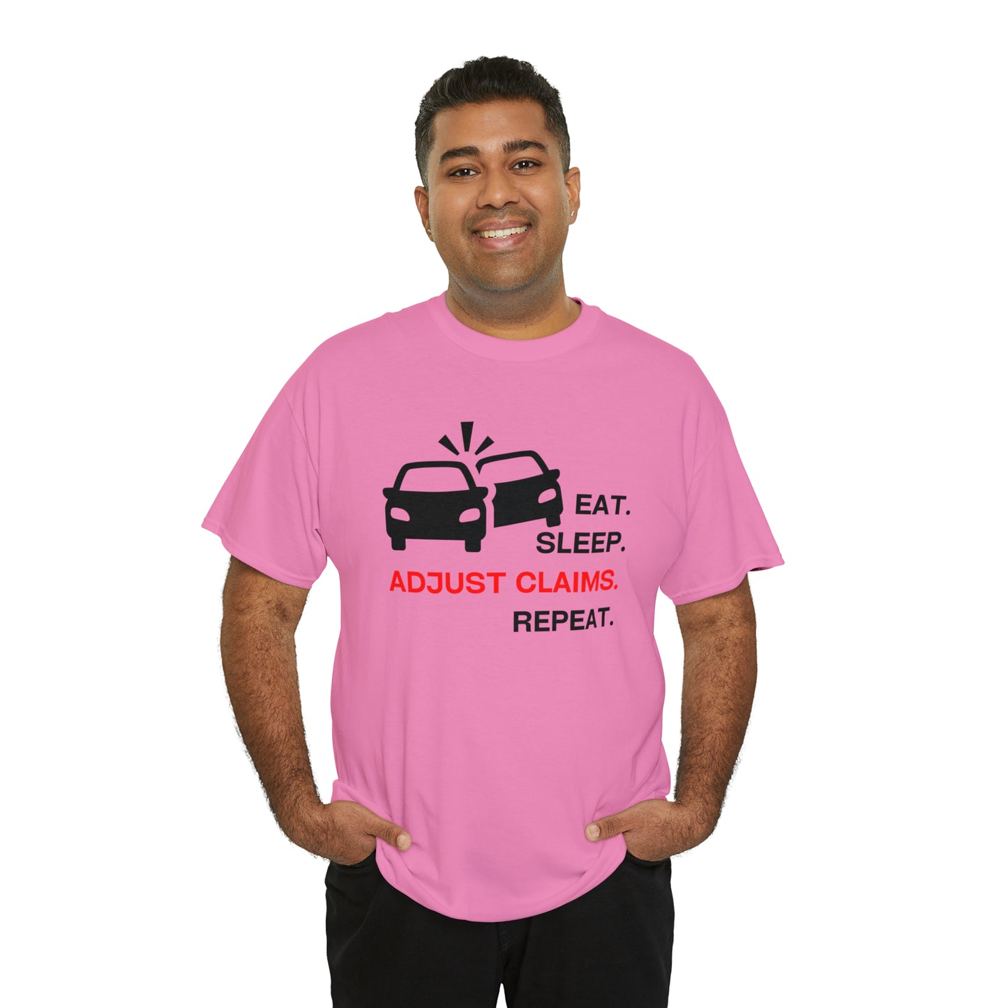 Claims Adjuster (Double Car/ Black Print) Unisex Heavy Cotton Tee