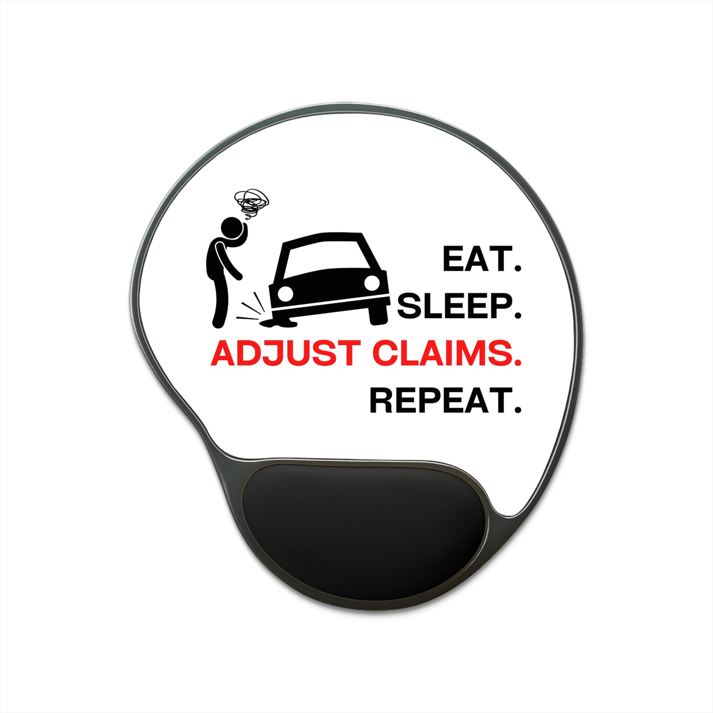 Claims Adjuster (Flat Tire/ White) Mouse Pad With Wrist Rest