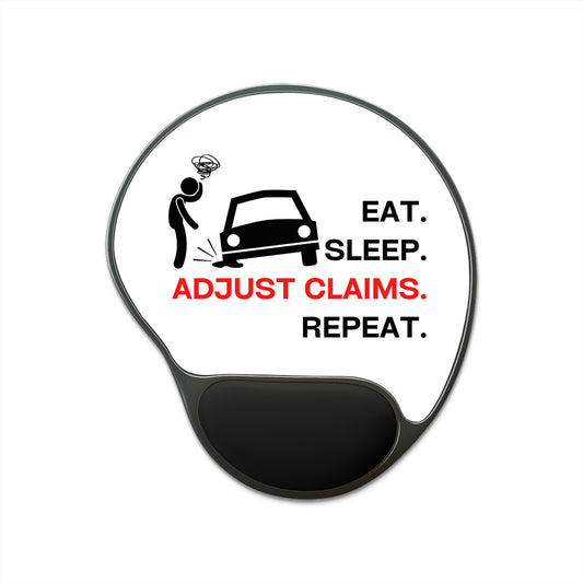 Claims Adjuster (Flat Tire/ White) Mouse Pad With Wrist Rest